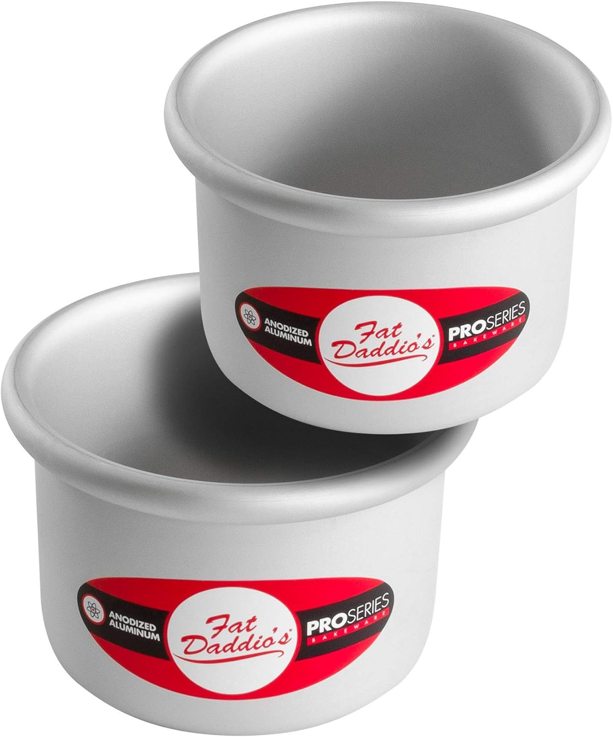 Fat Daddio's Anodized Aluminum Round Cake Pans, 2 Piece Set, 8 x 2 Inch
