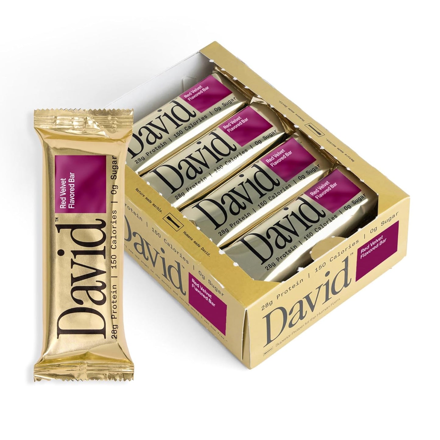 David High Protein Bars - 0g of Sugar, Low Carb, Gluten Free - 28g of Protein, 150 Calories - On-The-Go Snack - Peanut Butter Chocolate Chunk Flavor, Pack of 12