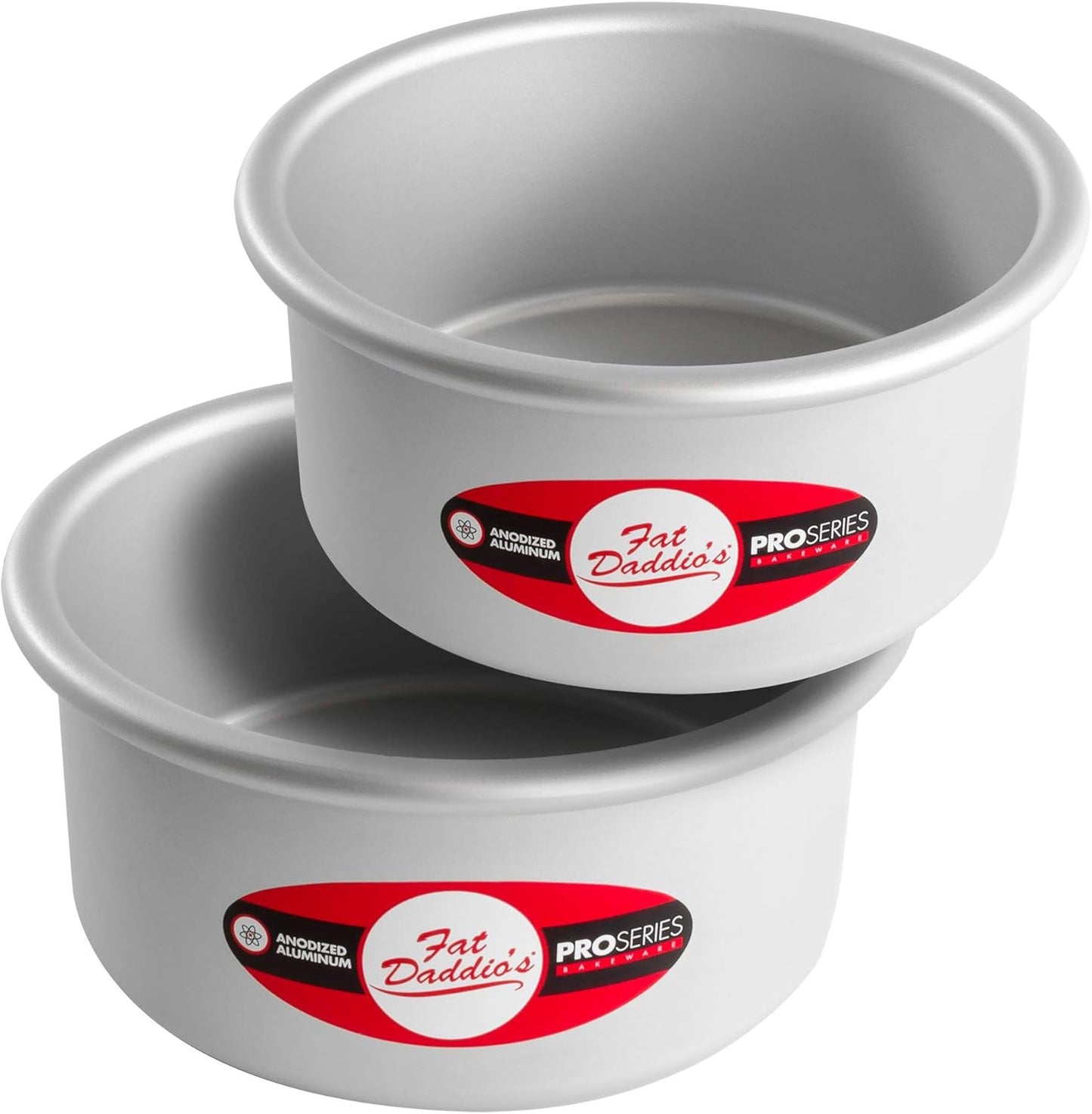 Fat Daddio's Anodized Aluminum Round Cake Pans, 2 Piece Set, 8 x 2 Inch