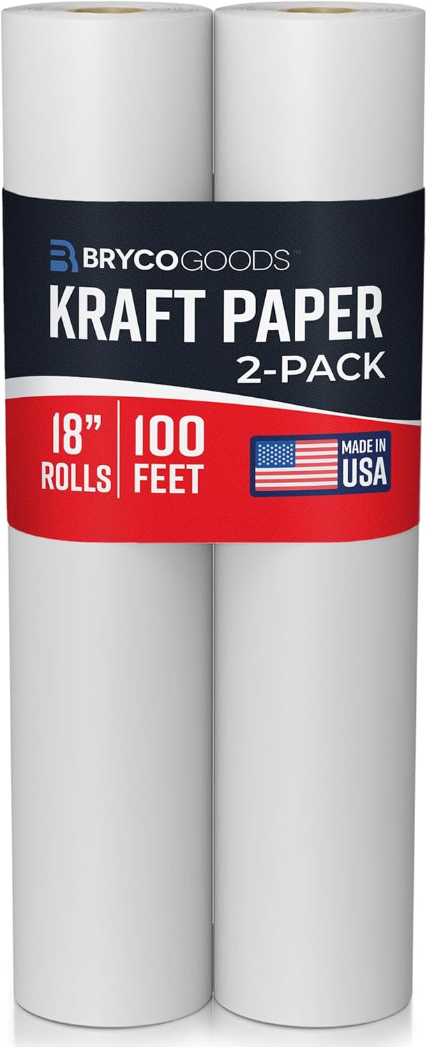 Large Brown Kraft Paper Roll - 36" x 1200" (100 ft) - Made in USA - Ideal for Gift Wrapping, Packing, Moving, Postal, Shipping, Parcel, Wall Art, Crafts, Bulletin Boards, Floor Cover or Table Runner