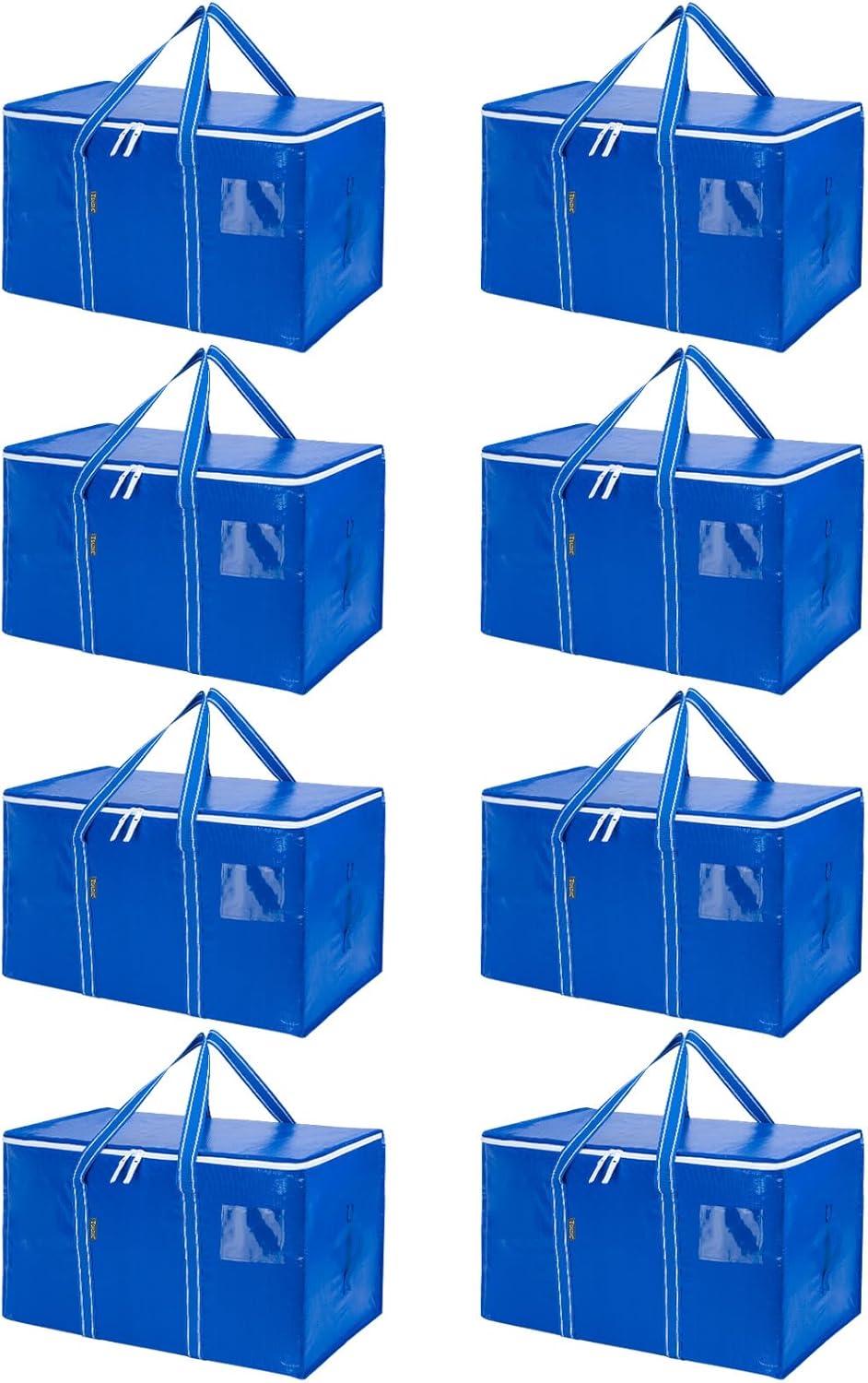 BALEINE 6-Pack Oversized Moving Bags with Reinforced Handles, Heavy-Duty Storage Tote for Clothes, Moving Supplies (Clear, 6-Pack)