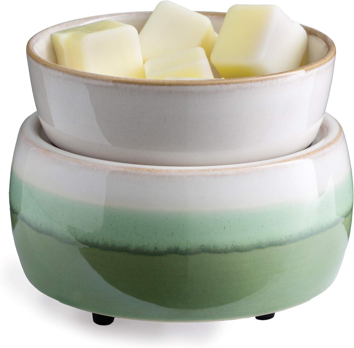 Candle Warmers ETC 2-in-1 Candle and Fragrance Warmer for Warming Scented Candles or Wax Melts and Tarts with to Freshen Room, Pewter Walnut