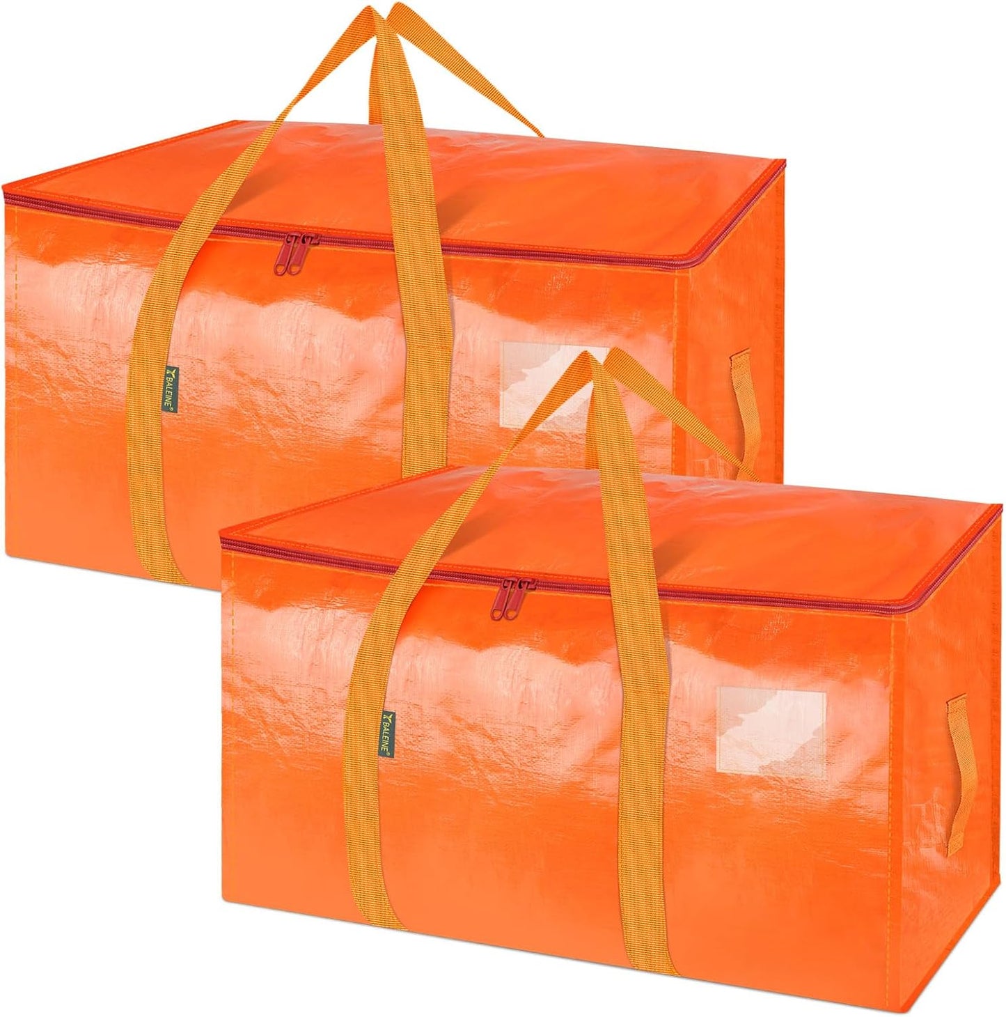 BALEINE 6-Pack Oversized Moving Bags with Reinforced Handles, Heavy-Duty Storage Tote for Clothes, Moving Supplies (Clear, 6-Pack)
