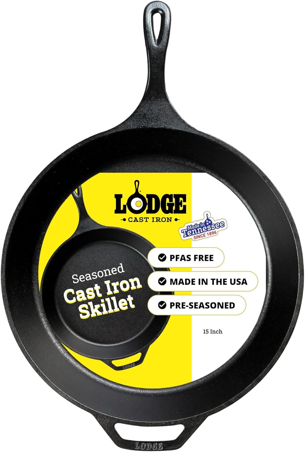Lodge Seasoned Cast Iron Skillet - Quality Frying Pan for the Stove, Oven, Grill & Campfire - Includes Silicone Hot Handle Holder - Non-Toxic, Nonstick & Long-Lasting - 12 Inches
