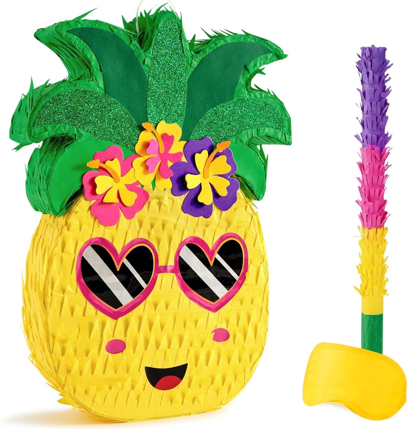 WERNNSAI Easter Bunny Piñata - Easter Rabbit Piñata Spring Pinata with Blindfold and Stick for Birthday Party Decoration Baby Shower School Activities Game Spring Party Game