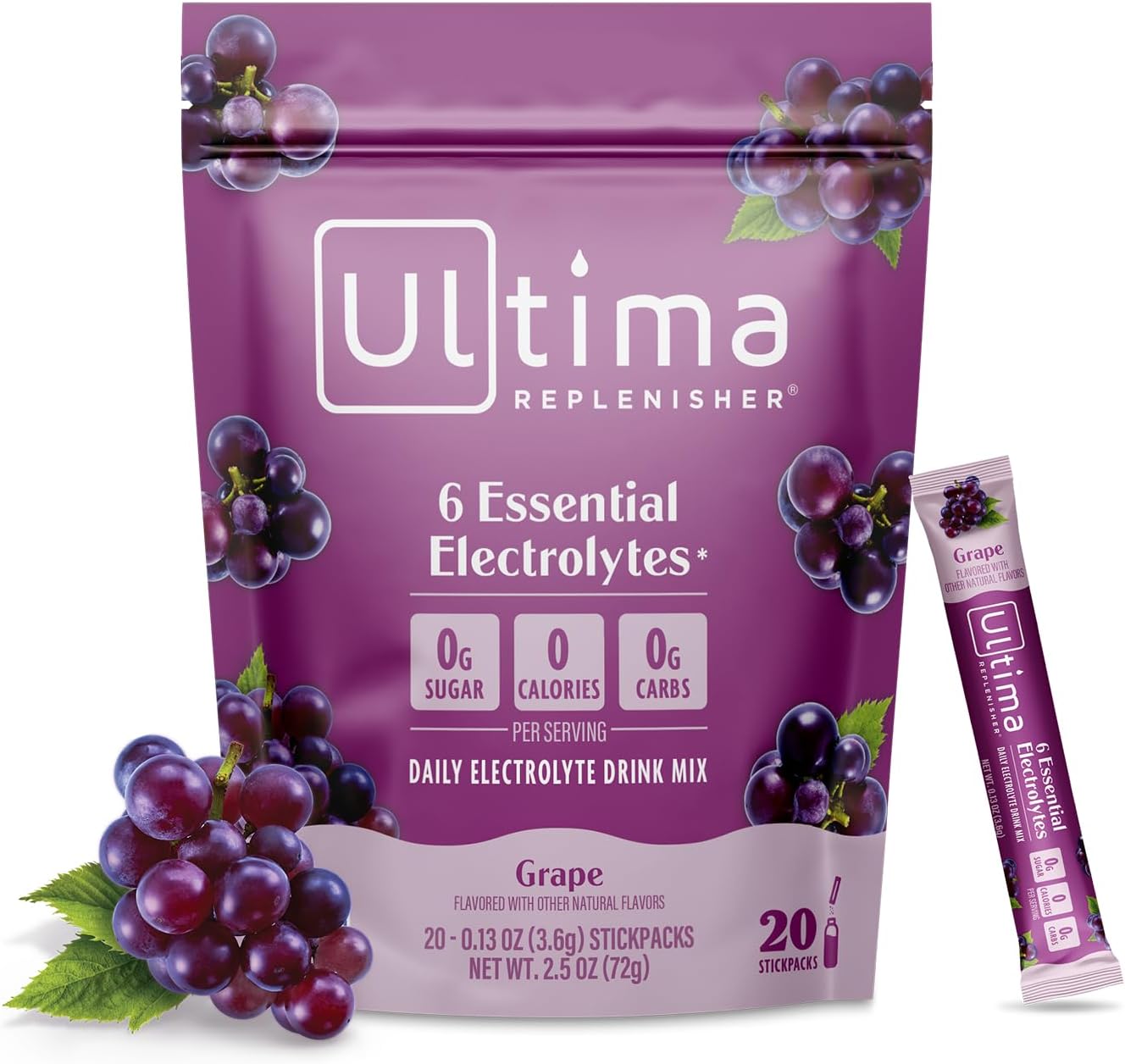 Ultima Replenisher Daily Electrolyte Powder – Original Variety Pack, 20 Stickpacks – Zero Sugar Hydration Packets with 6 Electrolytes and Minerals – Sugar Free, Plant Based & Keto Friendly Drink Mix
