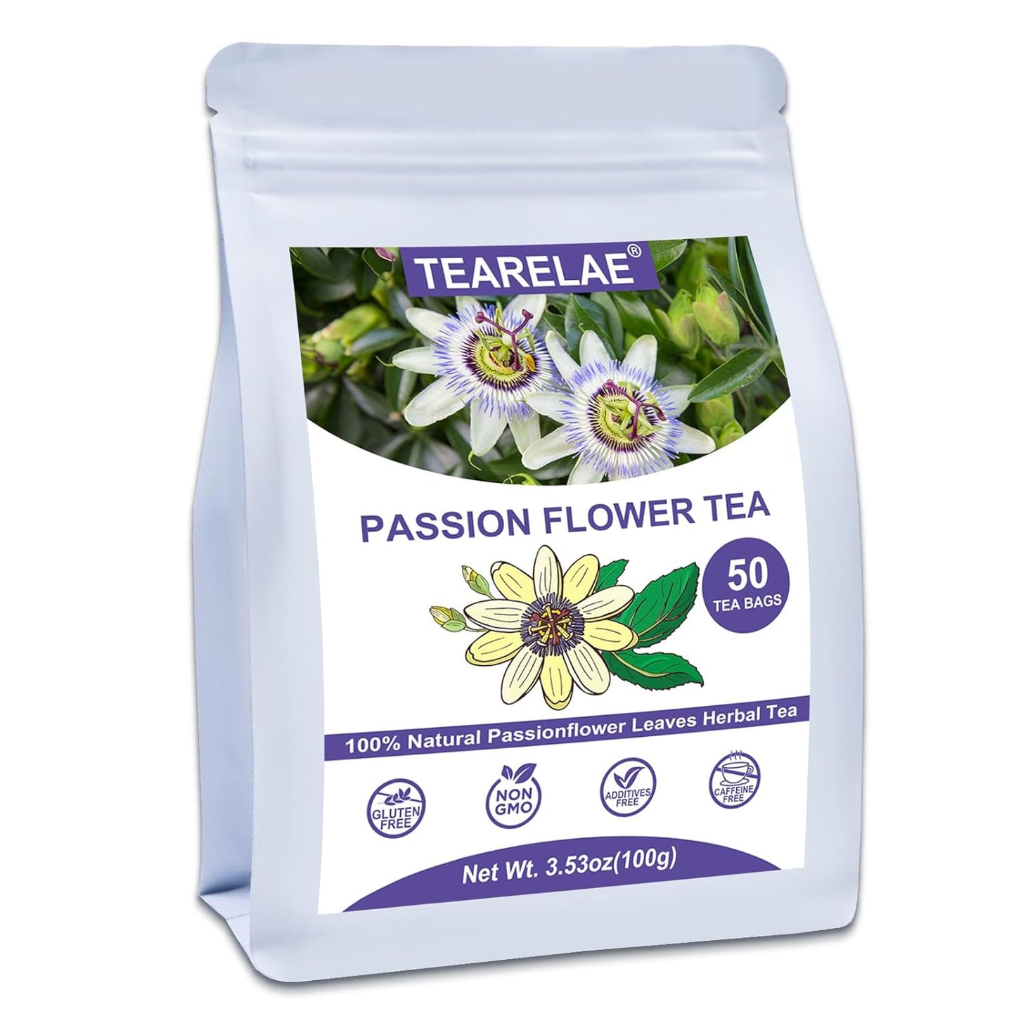TEARELAE - Linden Tea Bags, 45 Count - Premium Natural Linden Flower & Leaf - Cut & Sifted Te de Tilo - Caffeine-free - Non-GMO - Soothing Herbal Tea for Evening Relaxation