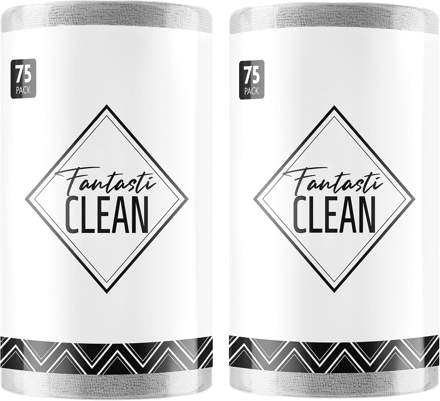 Fantasticlean Microfiber Cleaning Cloth Roll -75 Pack, Tear Away Microfiber Towels, 12" x 12", Reusable, Washable, Scratch Free, Ultra Absorbent Dishcloth for All-Around Cleaning Supplies (Pink)