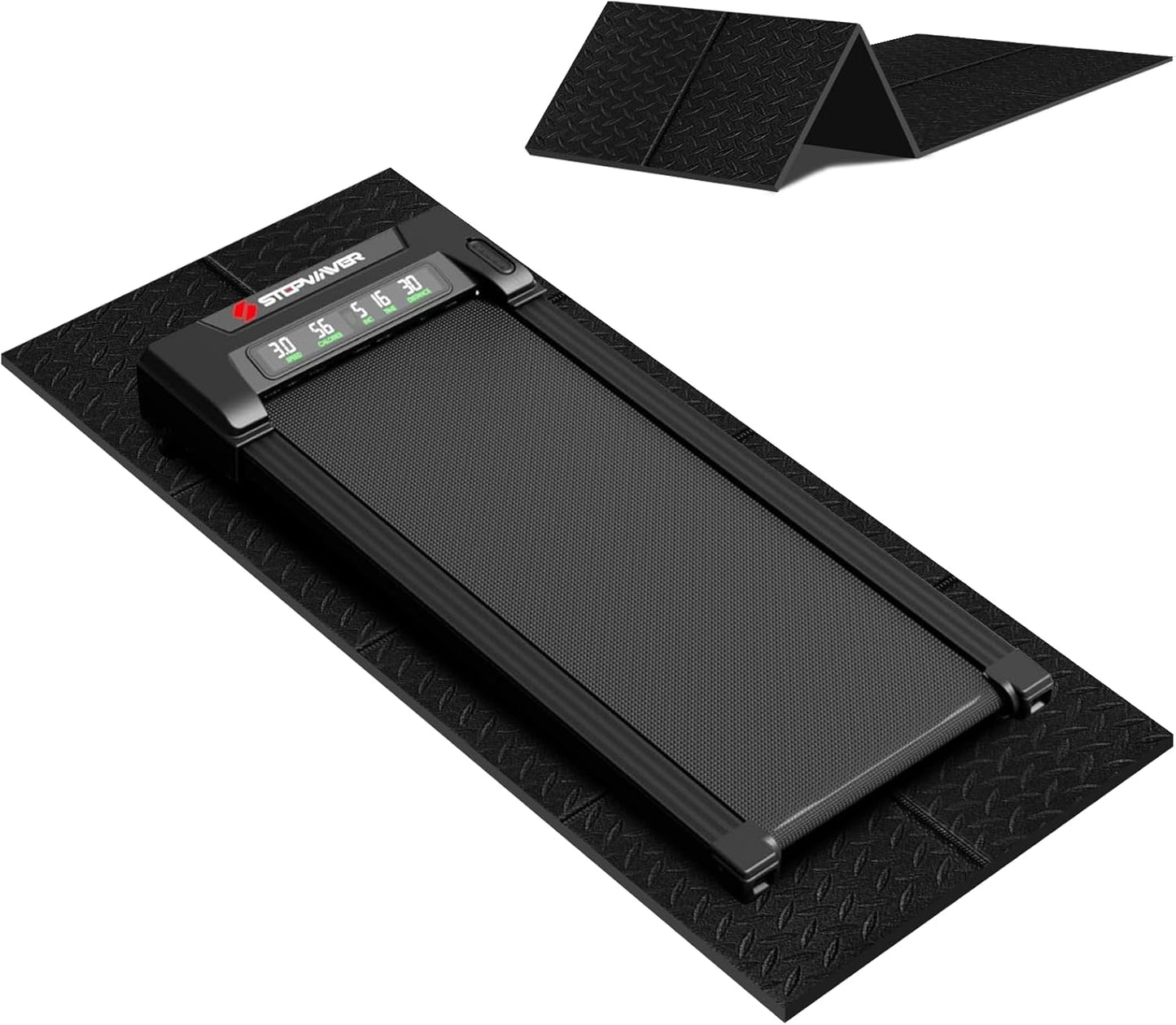 Walking Pad Mat for Carpet, Treamill Mat for Hardwood Floors, High Density, 1/4 Thickness, Folable, Floor Protection for Bike, Elliptical, Treadmill