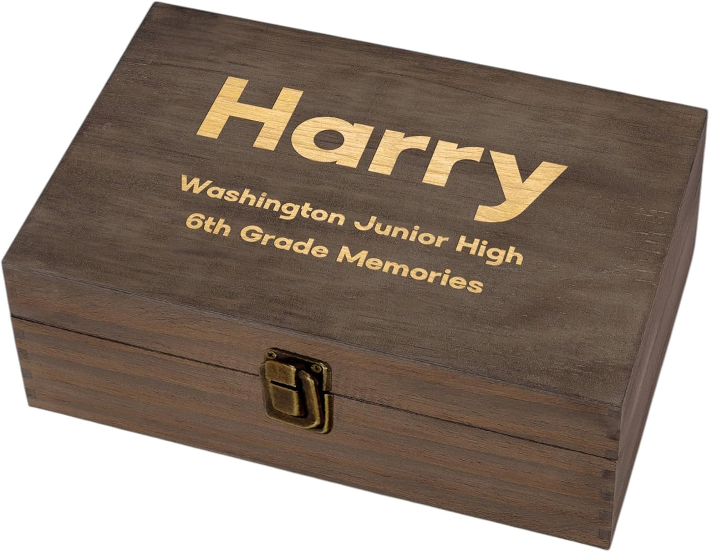 Personalized Wooden Keepsake Box - Custom Memory Box for Photos Jewelry Letters Rustic Memento Storage Box for Wedding, Anniversary, Birthday, Graduation & Retirement Gifts