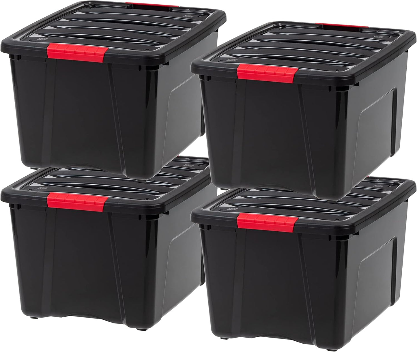 IRIS USA 13 QT Plastic Storage Box with Lid and Latches - 6 Pack - BPA-Free, See-Through Organizing Solution, Durable Nestable Stackable Containers, Secure Pull Handle - Clear