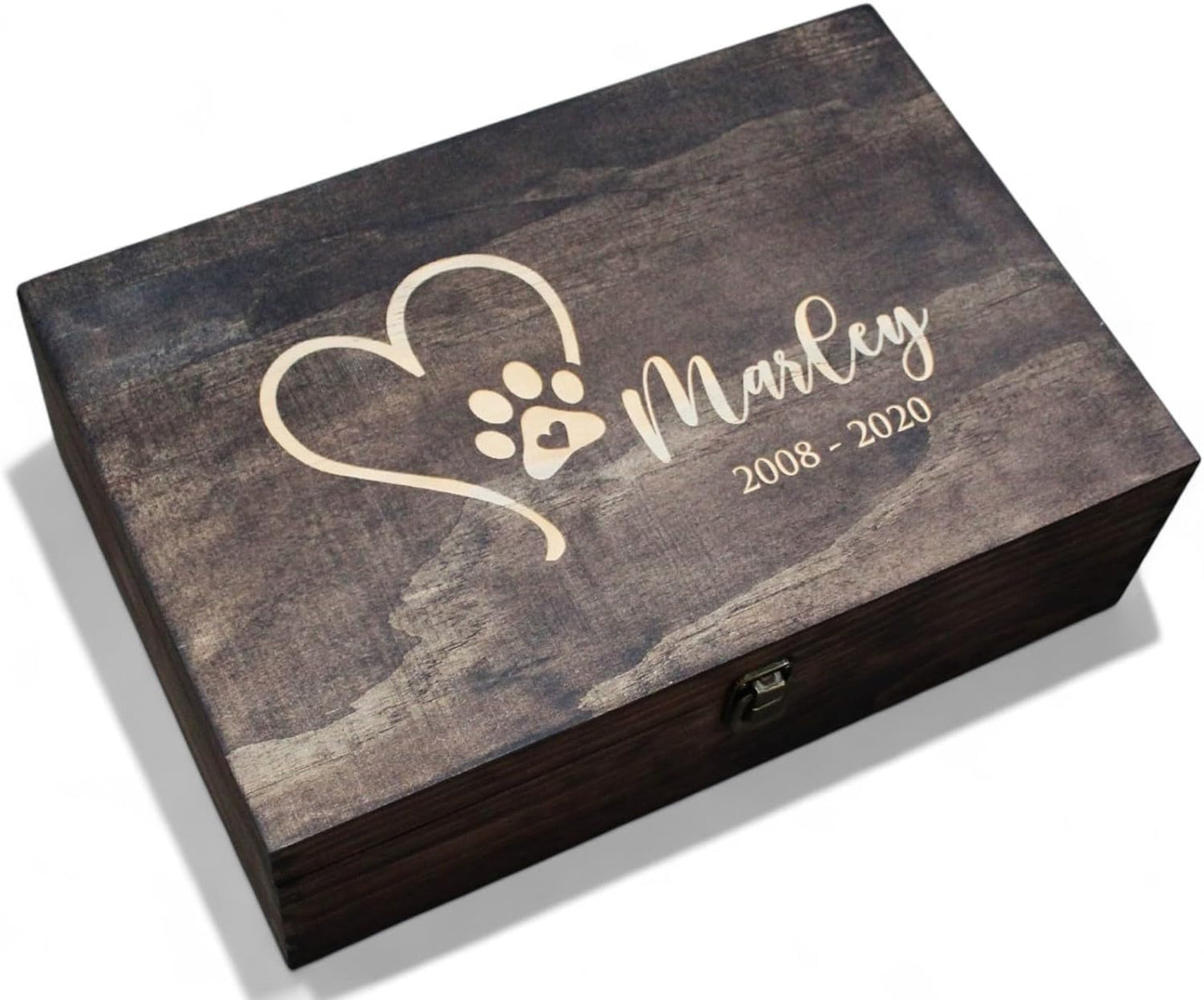 Personalized Wooden Keepsake Box - Custom Memory Box for Photos Jewelry Letters Rustic Memento Storage Box for Wedding, Anniversary, Birthday, Graduation & Retirement Gifts
