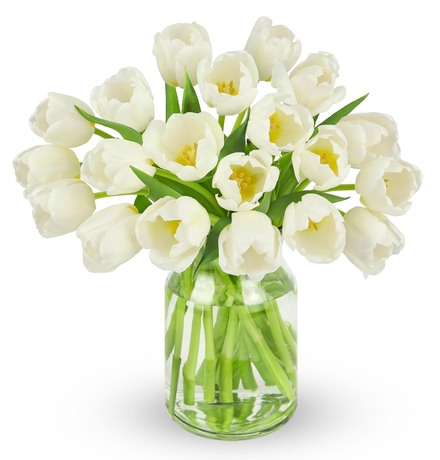 Benchmark Bouquets - Rainbow Tulips - Fresh Flowers for Delivery - Real Flowers - Birthday Flowers for Women - Birthday Flower Bouquet - Congratulations Gift - Glass Vase Included (20 Stems)