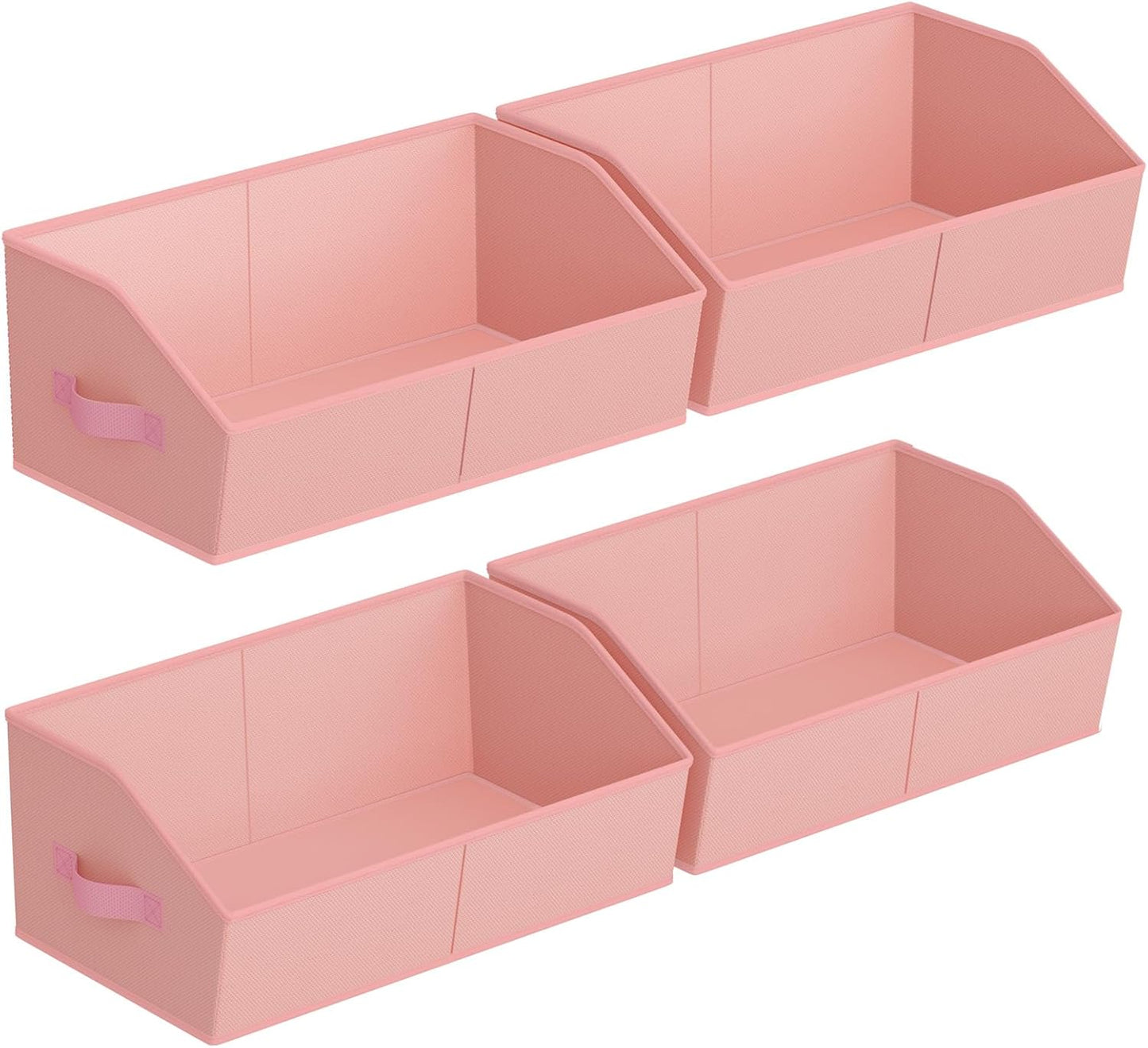 Closet Organizers Bins 6 Packs - Large Closet Shelf Organizer with Handles, Fabric Trapezoid Storage Bins, Collapsible Storage Cubes for Clothes, Towels, Light Gray