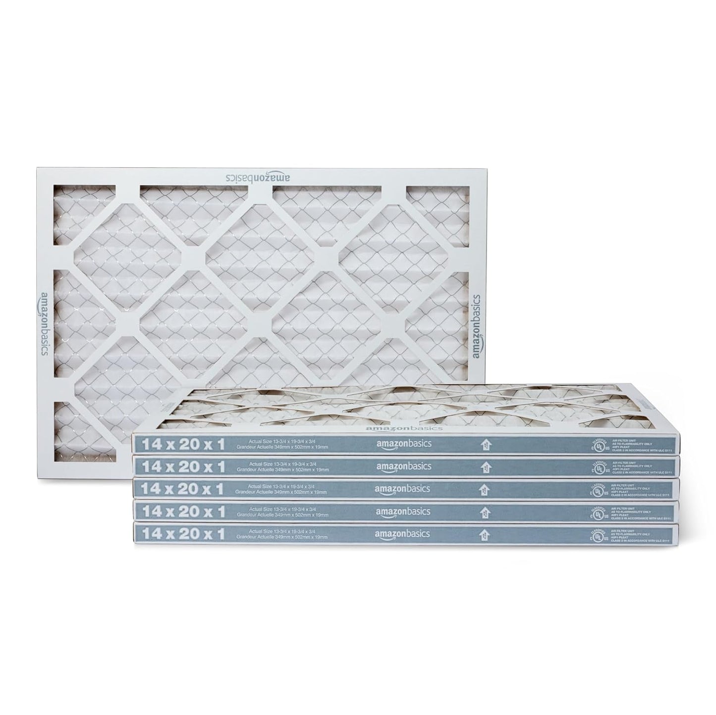 Amazon Basics 20x20x1 Air Filter 6-Pack, MERV 11 AC Furnace Filters, Dust, Pet, Allergy Control, Electrostatic (Actual Size: 19.75 x 19.75 x .75)