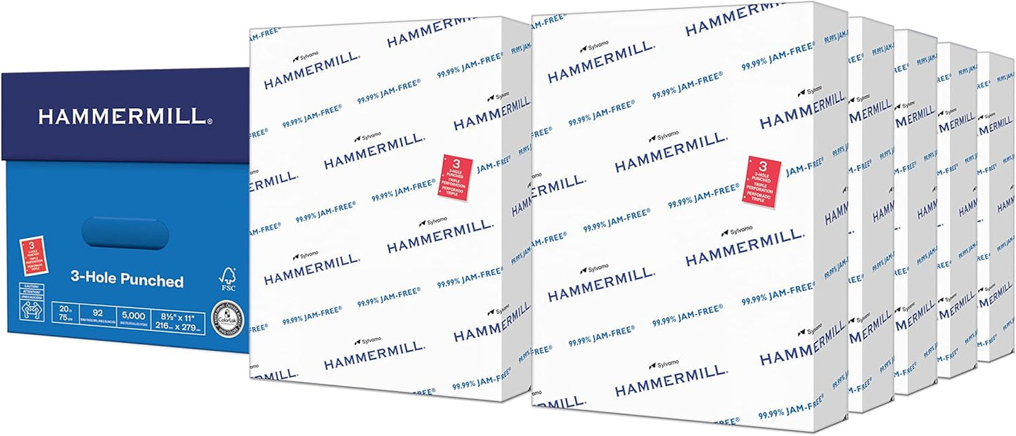 Hammermill Printer Paper, 20 lb Copy, 8.5 x 11-8 Ream (4,000 Sheets) - 92 Bright, Made in the USA