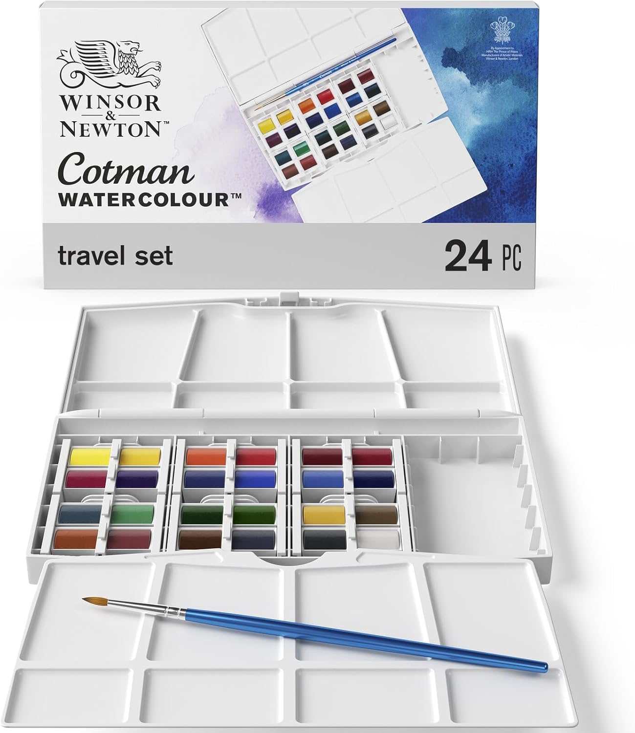 Winsor & Newton Cotman Watercolor Paint Set, 20 Colors, 5ml (0.17-oz) Tubes
