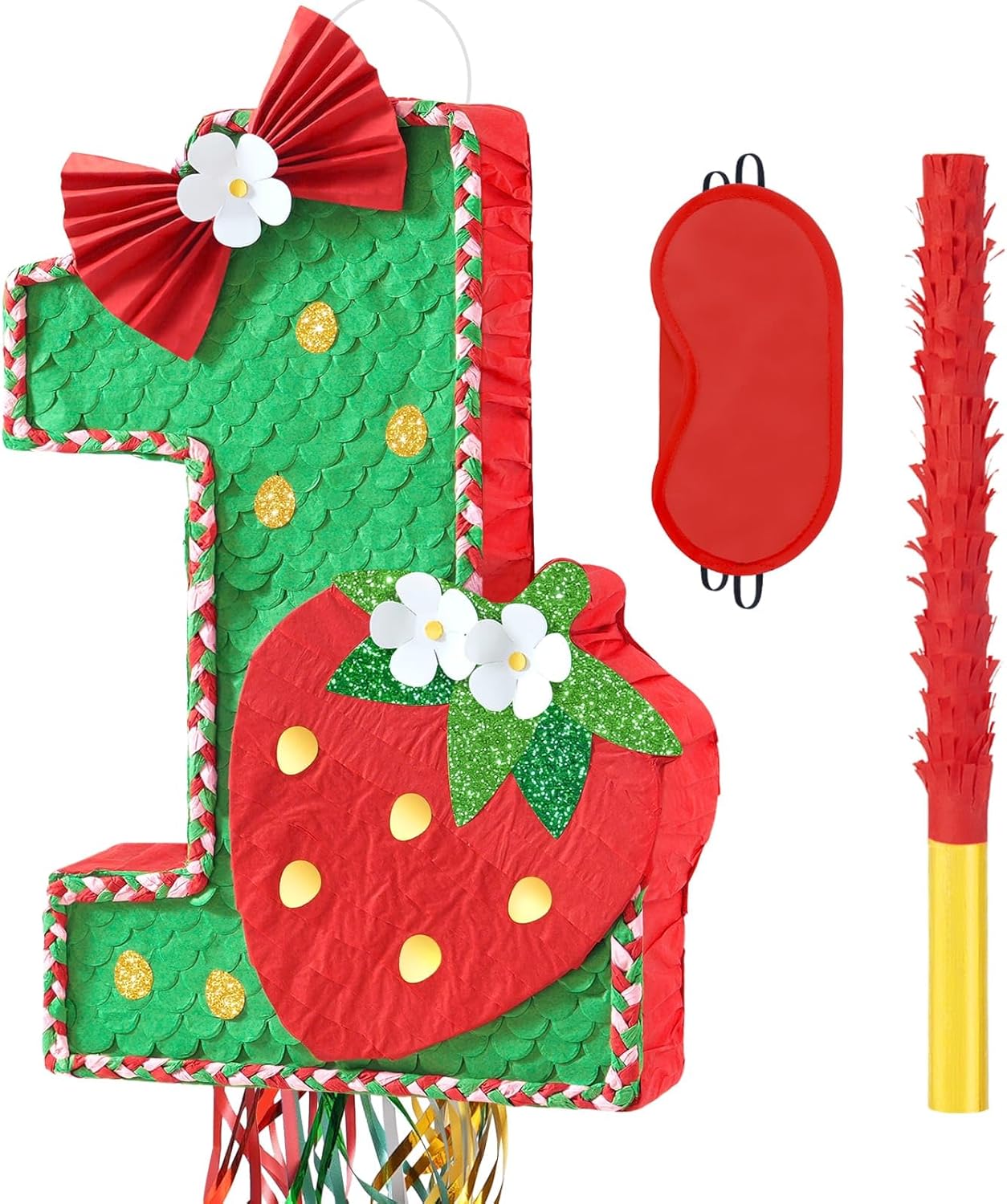 WERNNSAI Easter Bunny Piñata - Easter Rabbit Piñata Spring Pinata with Blindfold and Stick for Birthday Party Decoration Baby Shower School Activities Game Spring Party Game