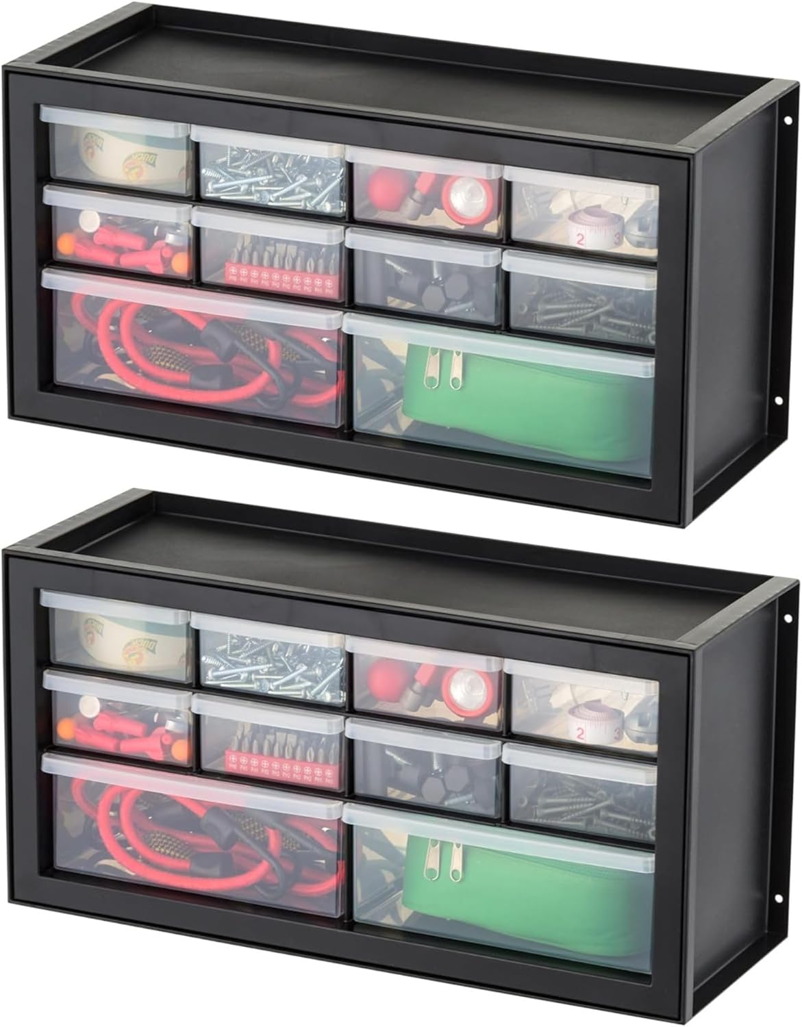 IRIS USA Small Parts Storage Cabinet, Made in USA, 44-Drawer Organizer for Screws, Nuts, Bolts, Electronics, Hardware, Beads, Crafts, Stackable Garage Storage, Teacher Toolbox, Scrapbook Art – White