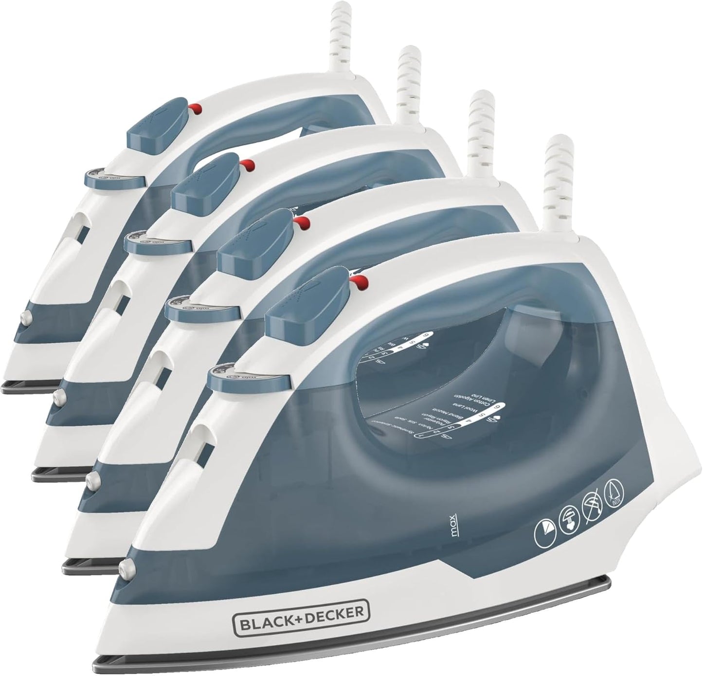 BLACK+DECKER Easy Steam Compact Iron for Clothes, Automatic Shutoff, Nonstick Plate, Light Weight, 1200 Watts
