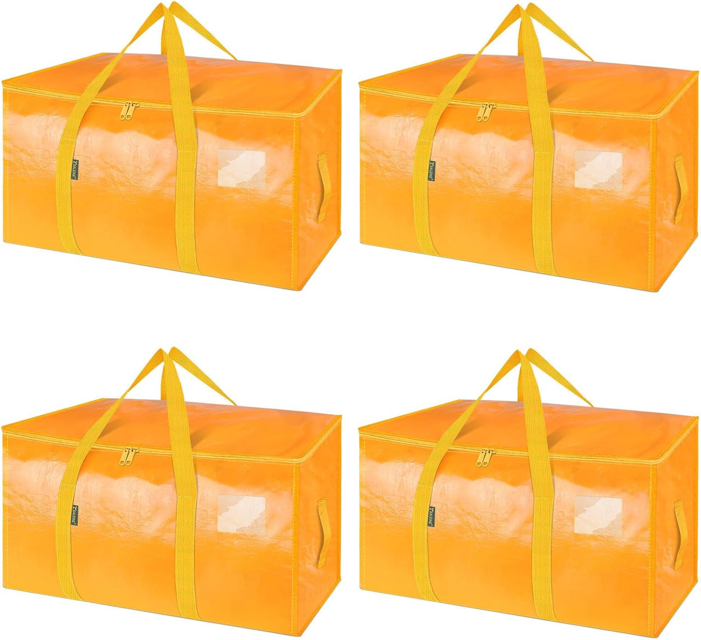 BALEINE 6-Pack Oversized Moving Bags with Reinforced Handles, Heavy-Duty Storage Tote for Clothes, Moving Supplies (Clear, 6-Pack)