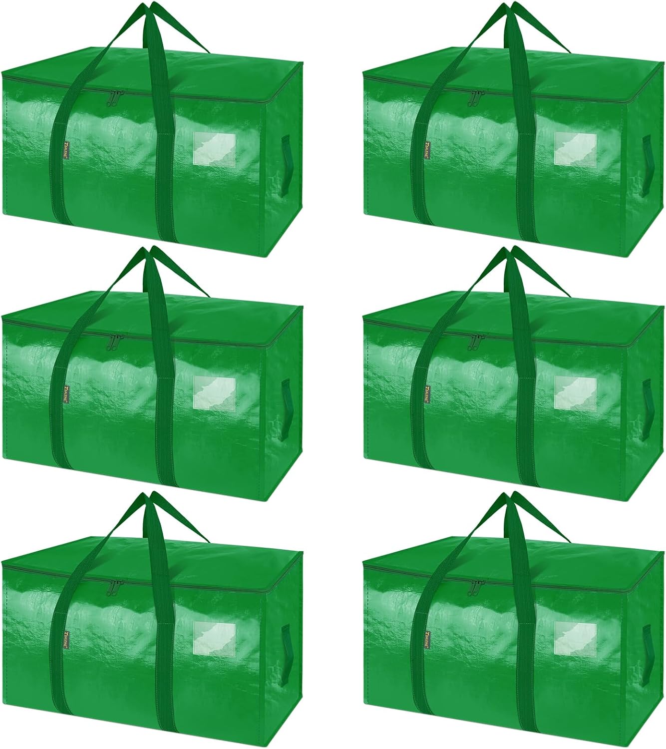 BALEINE 6-Pack Oversized Moving Bags with Reinforced Handles, Heavy-Duty Storage Tote for Clothes, Moving Supplies (Clear, 6-Pack)