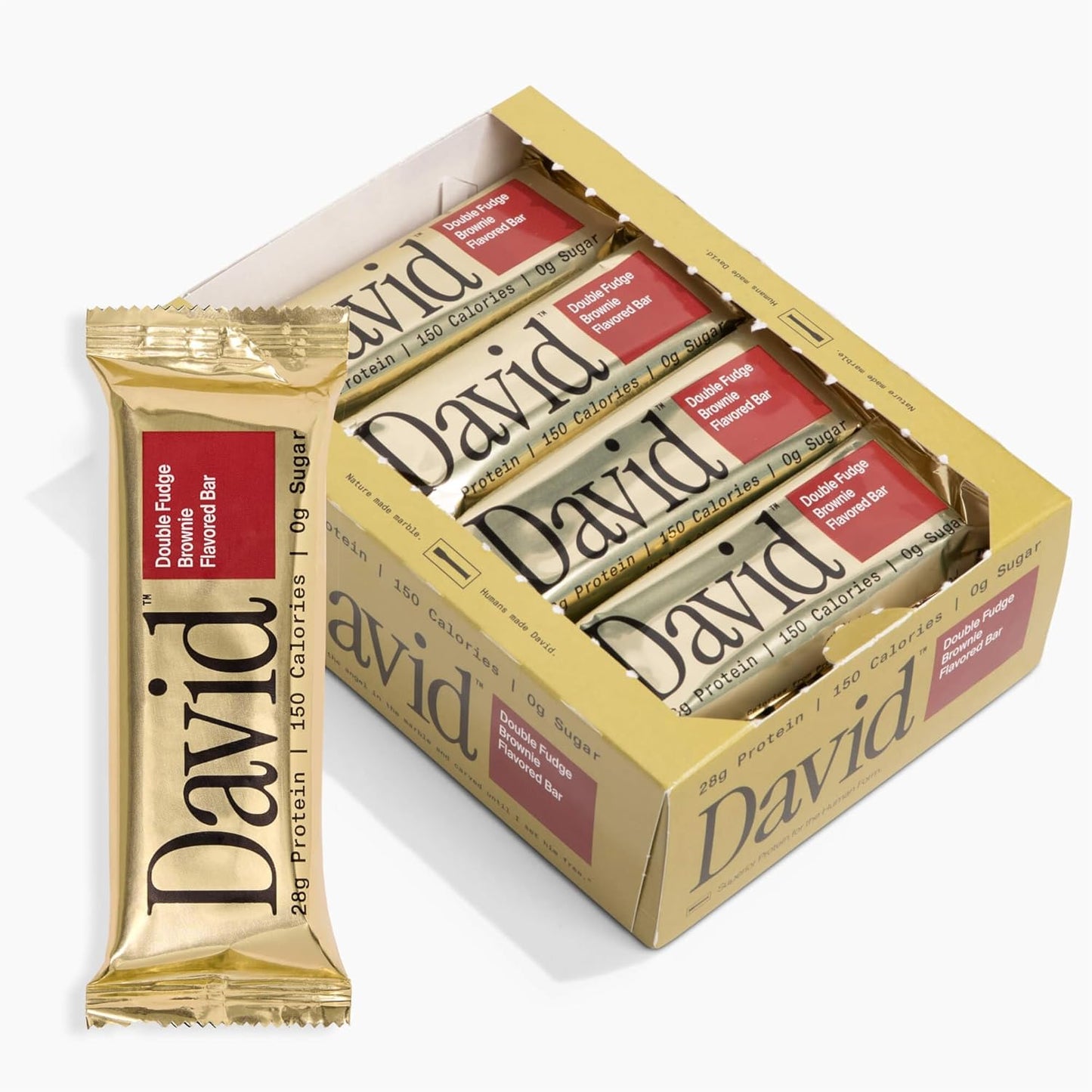 David High Protein Bars - 0g of Sugar, Low Carb, Gluten Free - 28g of Protein, 150 Calories - On-The-Go Snack - Peanut Butter Chocolate Chunk Flavor, Pack of 12