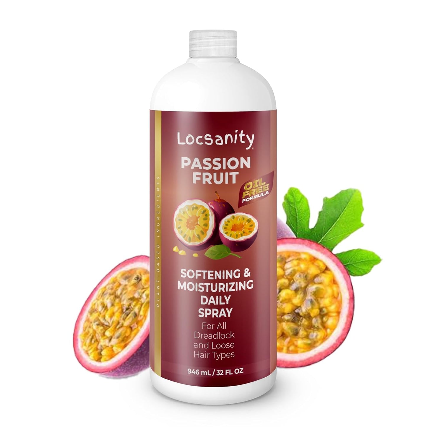 Locsanity Loc Spray Daily Moisturizing Refreshing Spray for Dreadlocks, Locs, Sisterlocks - Passion Fruit Hair and Scalp Moisturizer for Dry Locs, Braids - Lightweight Plant-Based Care (8 fl oz)