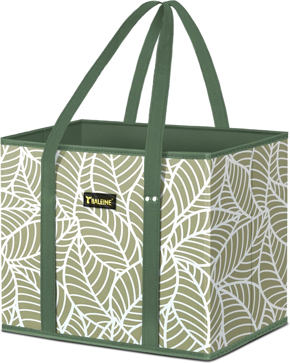 BALEINE 3Pk Reusable Grocery Bags, Foldable Shopping Bags for Groceries with Reinforced Bottom & Handles (Blossom Season)