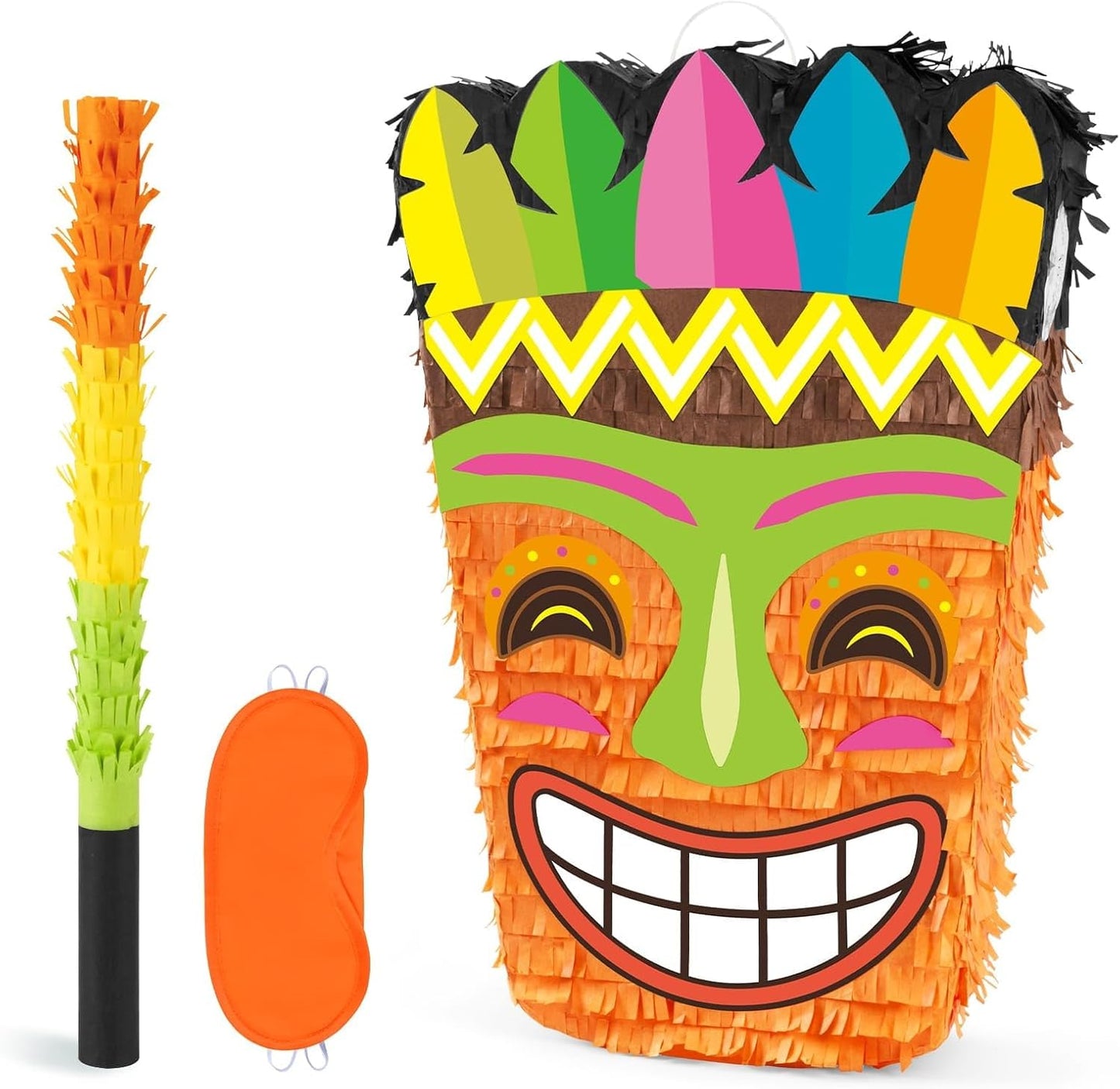 WERNNSAI Easter Bunny Piñata - Easter Rabbit Piñata Spring Pinata with Blindfold and Stick for Birthday Party Decoration Baby Shower School Activities Game Spring Party Game