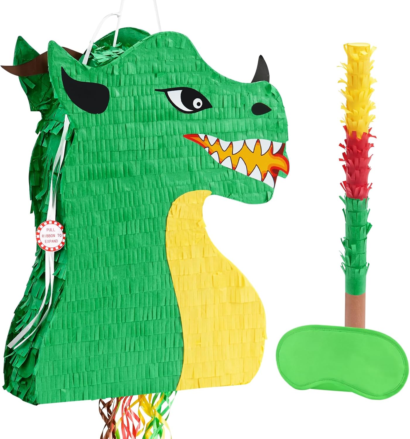 WERNNSAI Easter Bunny Piñata - Easter Rabbit Piñata Spring Pinata with Blindfold and Stick for Birthday Party Decoration Baby Shower School Activities Game Spring Party Game