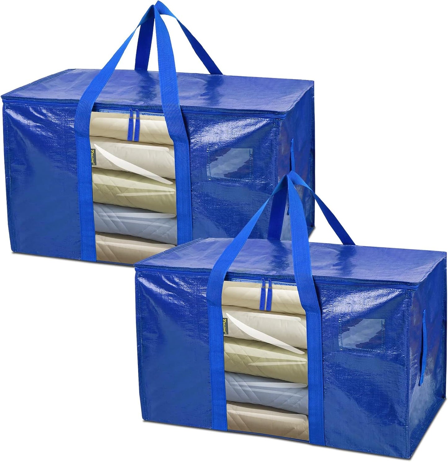 BALEINE 6-Pack Oversized Moving Bags with Reinforced Handles, Heavy-Duty Storage Tote for Clothes, Moving Supplies (Clear, 6-Pack)