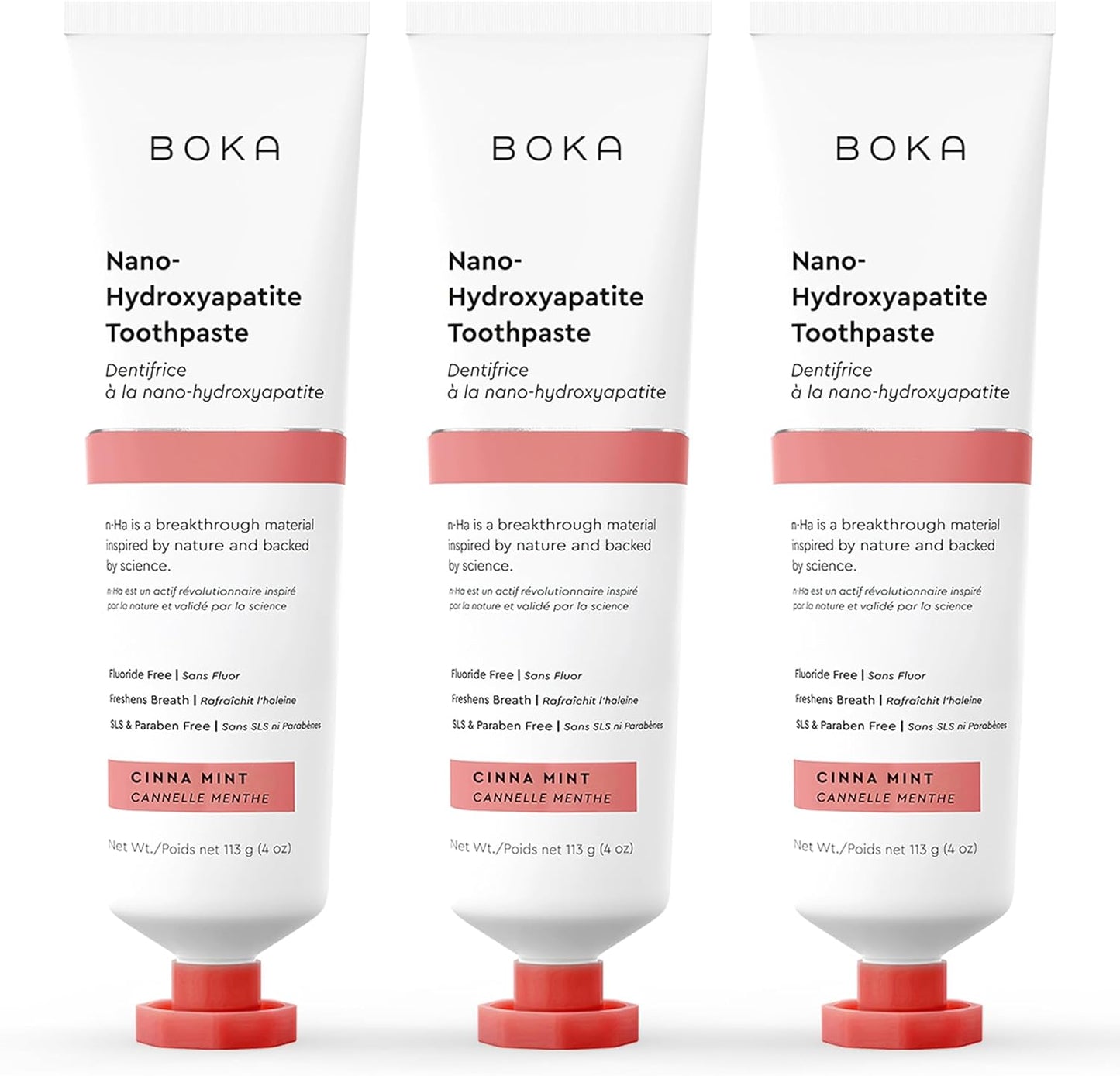 Boka Fluoride Free Toothpaste, Nano Hydroxyapatite Toothpaste, Appropriate for Sensitive Teeth - for Adult Oral Care - Ela Mint Flavor, 4 Fl Oz 1Pk US Manufactured