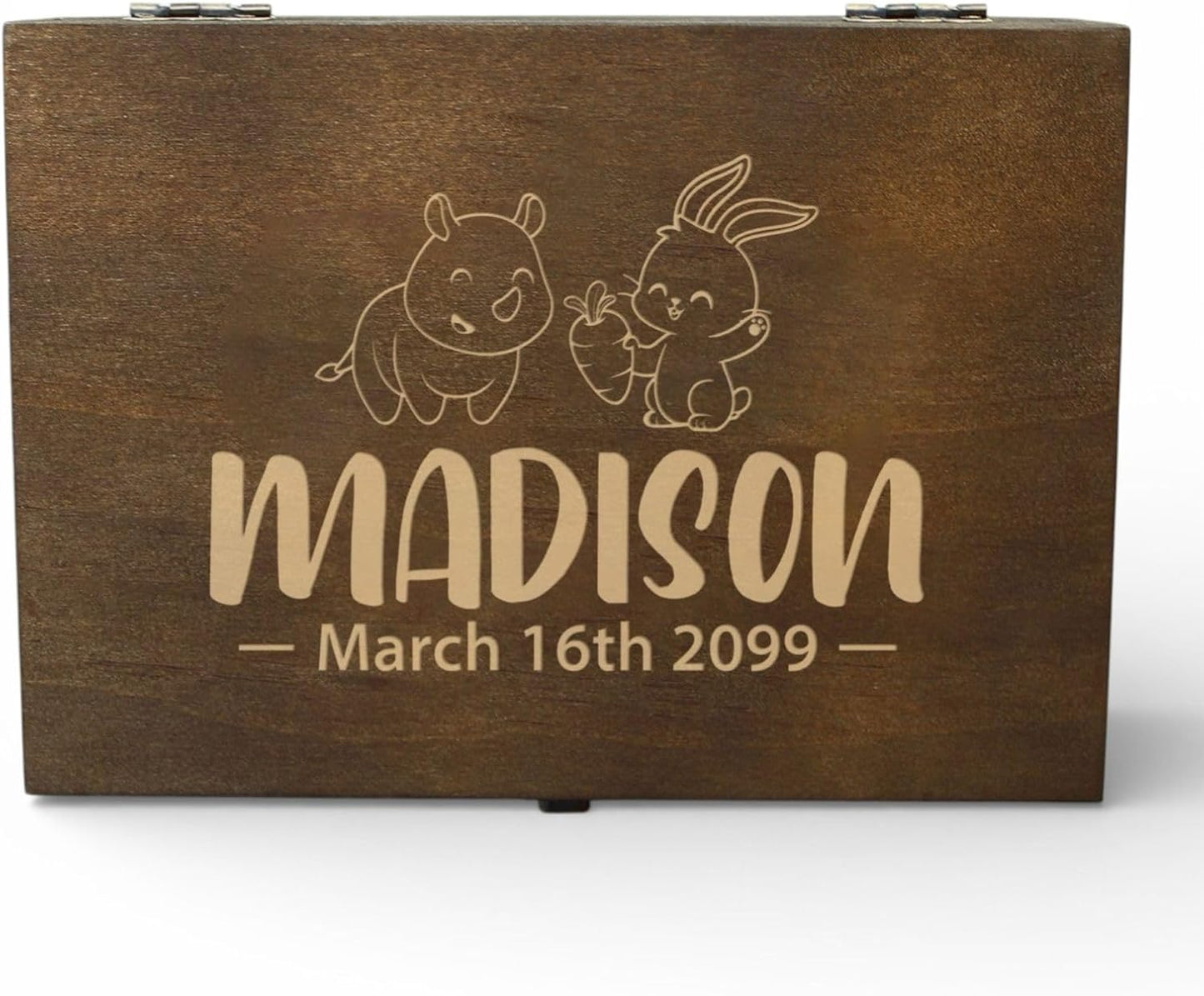 Personalized Wooden Keepsake Box - Custom Memory Box for Photos Jewelry Letters Rustic Memento Storage Box for Wedding, Anniversary, Birthday, Graduation & Retirement Gifts