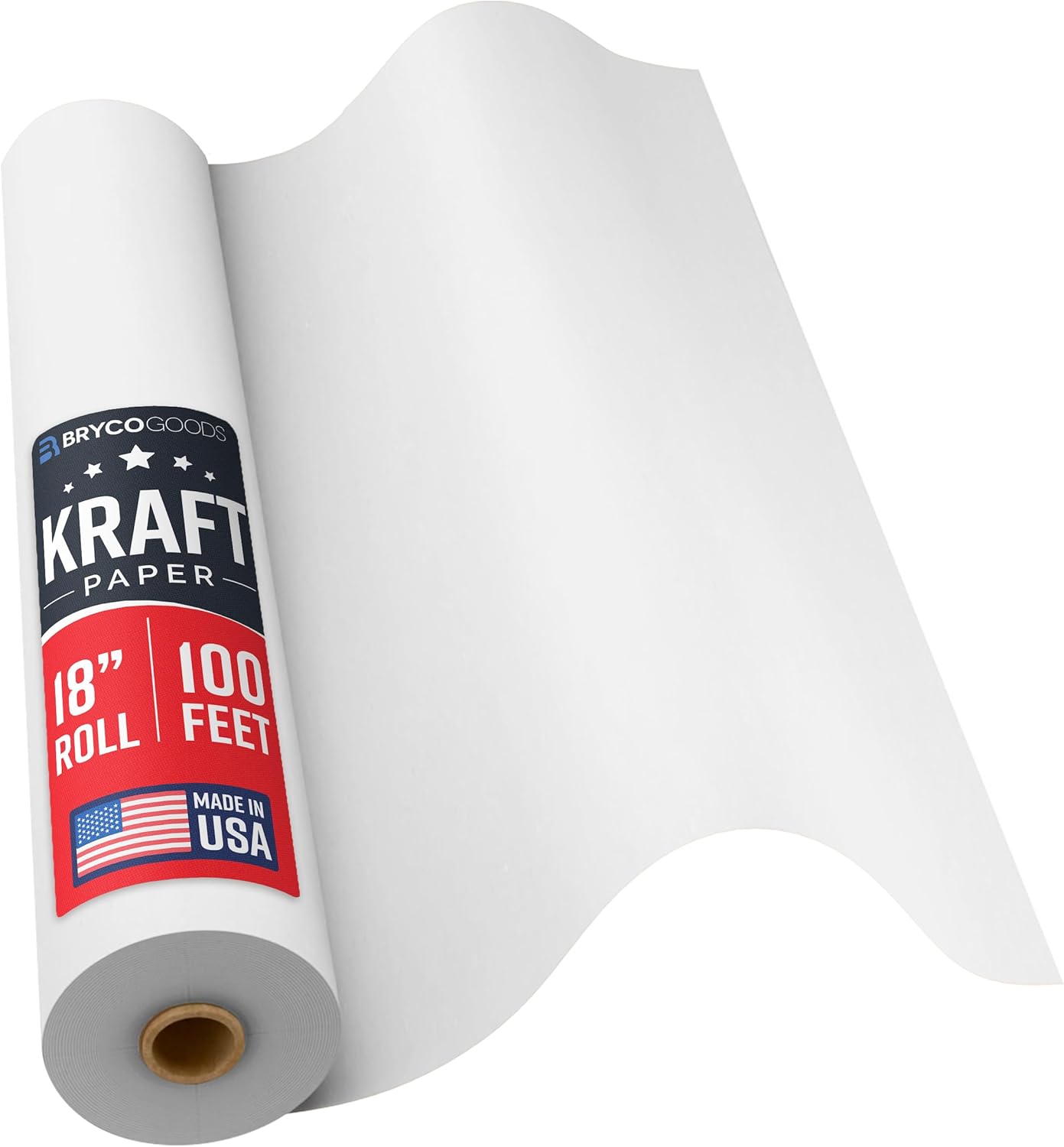 Large Brown Kraft Paper Roll - 36" x 1200" (100 ft) - Made in USA - Ideal for Gift Wrapping, Packing, Moving, Postal, Shipping, Parcel, Wall Art, Crafts, Bulletin Boards, Floor Cover or Table Runner