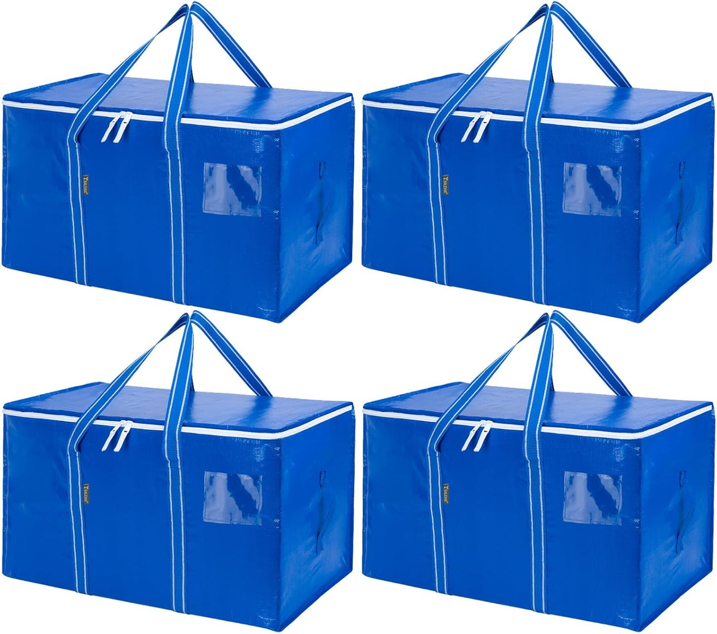 BALEINE 6-Pack Oversized Moving Bags with Reinforced Handles, Heavy-Duty Storage Tote for Clothes, Moving Supplies (Clear, 6-Pack)