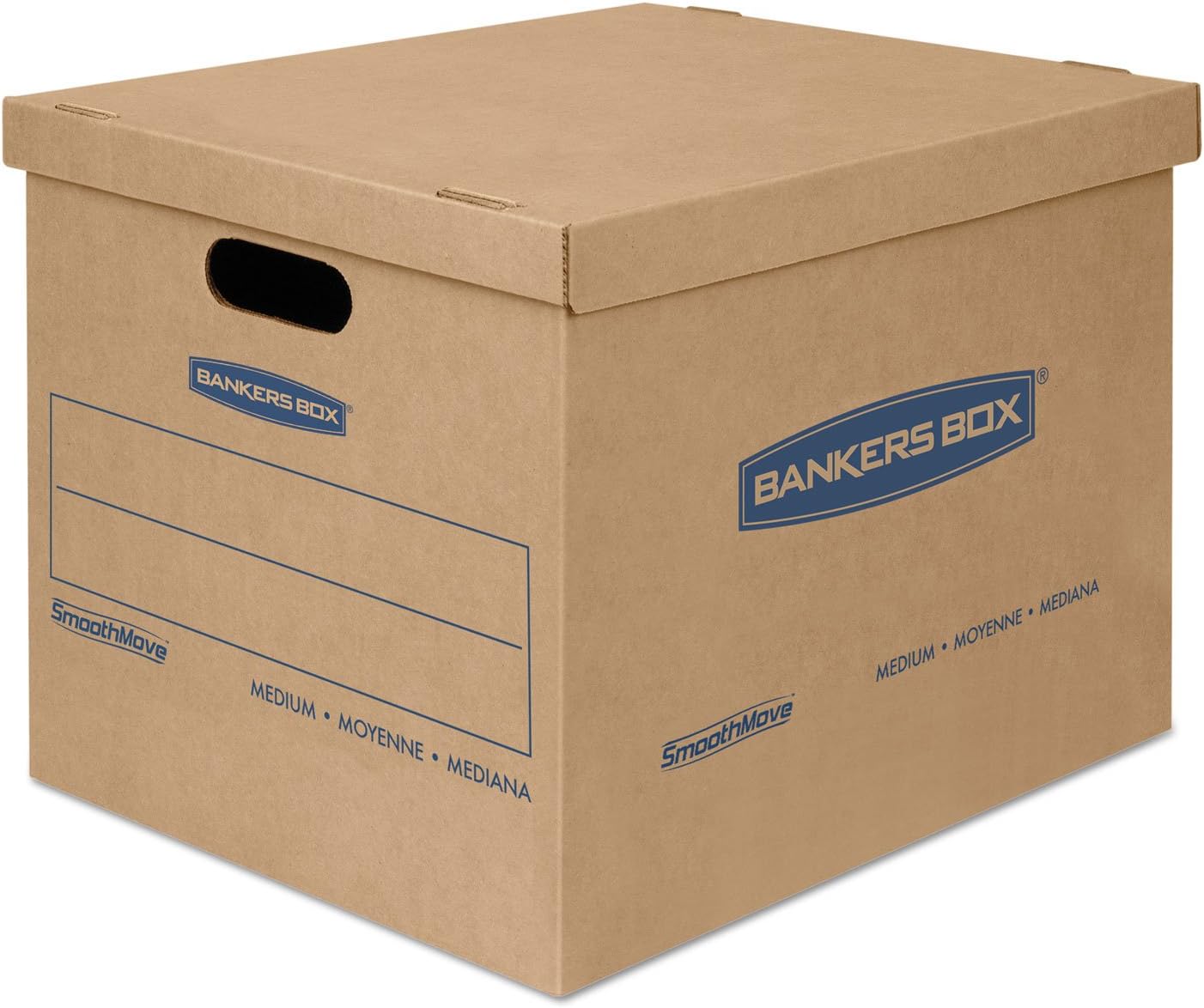 Bankers Box Small Classic Moving Box 10 Pack, Reinforced Handles, Tape-Free Assembly, Box with Lid, 15-In x 12-In x 10-In (7714901)