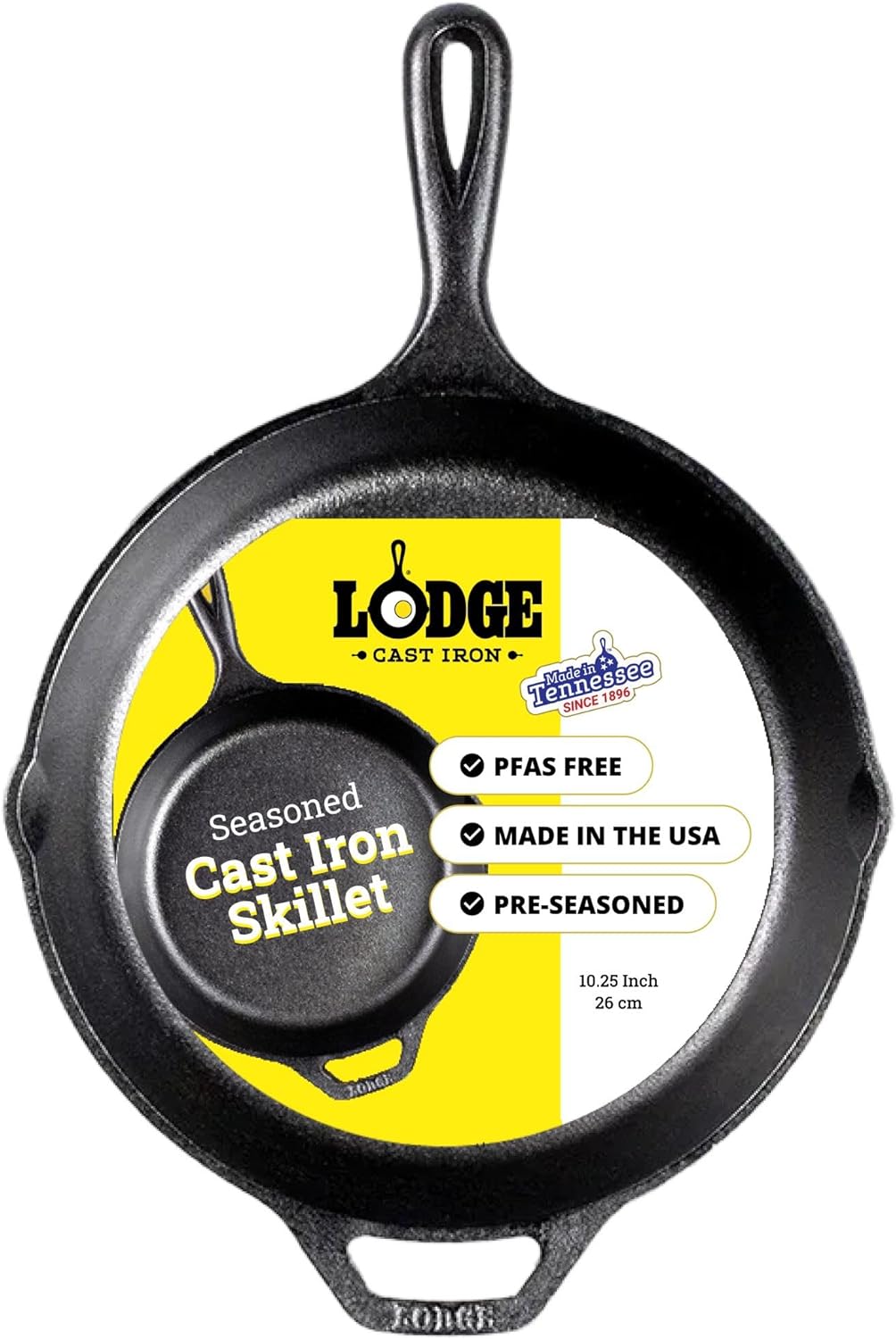 Lodge Seasoned Cast Iron Skillet - Quality Frying Pan for the Stove, Oven, Grill & Campfire - Includes Silicone Hot Handle Holder - Non-Toxic, Nonstick & Long-Lasting - 12 Inches