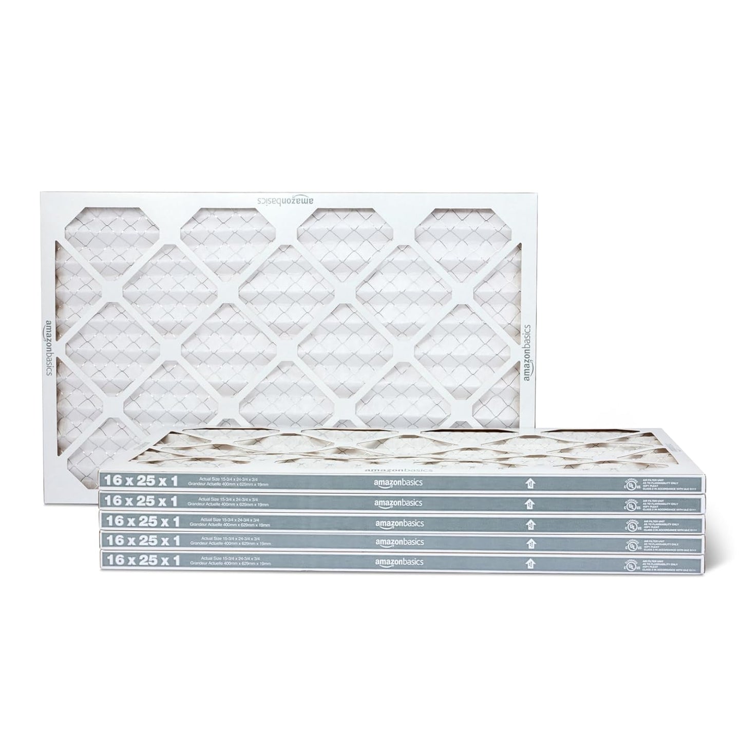 Amazon Basics 20x20x1 Air Filter 6-Pack, MERV 11 AC Furnace Filters, Dust, Pet, Allergy Control, Electrostatic (Actual Size: 19.75 x 19.75 x .75)