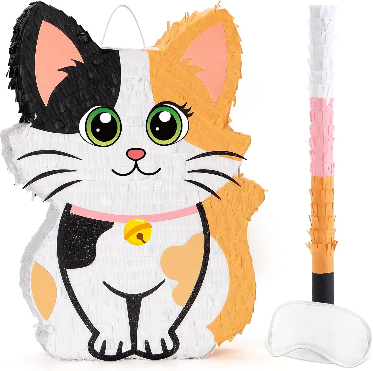 WERNNSAI Easter Bunny Piñata - Easter Rabbit Piñata Spring Pinata with Blindfold and Stick for Birthday Party Decoration Baby Shower School Activities Game Spring Party Game