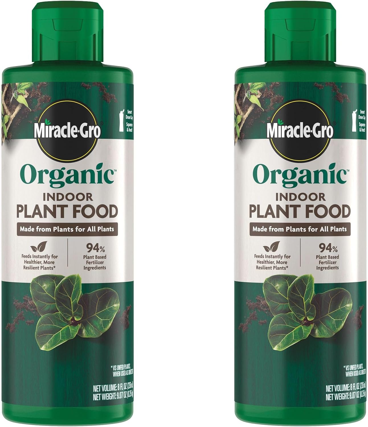 Miracle-Gro Indoor Plant Food for All Plants, Liquid Plant Food for Houseplants, Flowers, Vegetables, Herbs, and More, 8 fl. oz., 2-Pack