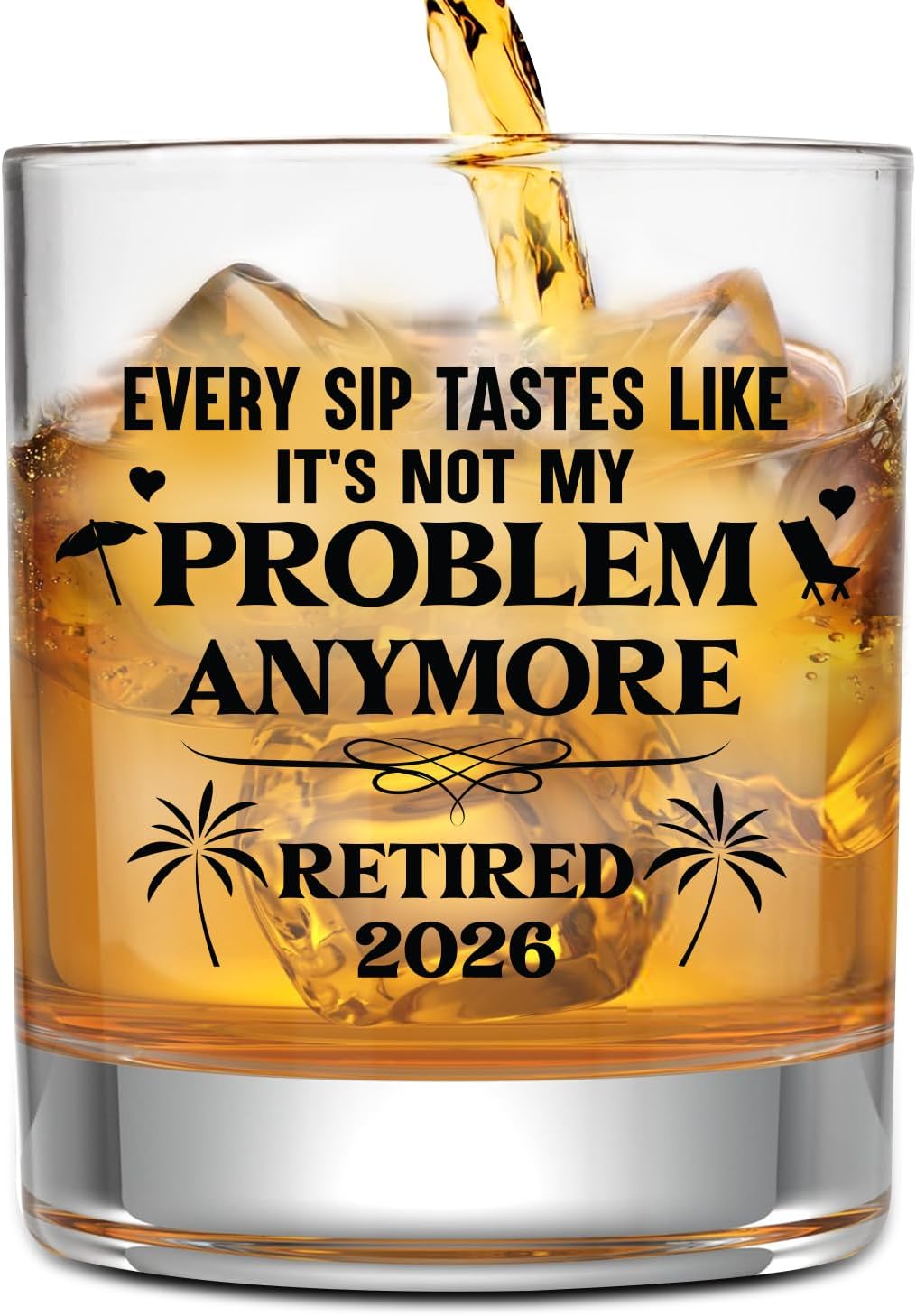 NewEleven Retirement Gifts For Men 2026 - Coworker Leaving, Goodbye Gift, Farewell Gifts For Coworkers, Friends, Dad, Grandpa - Retirement Gift For Men From Friend, Family, Colleague - Whiskey Glass
