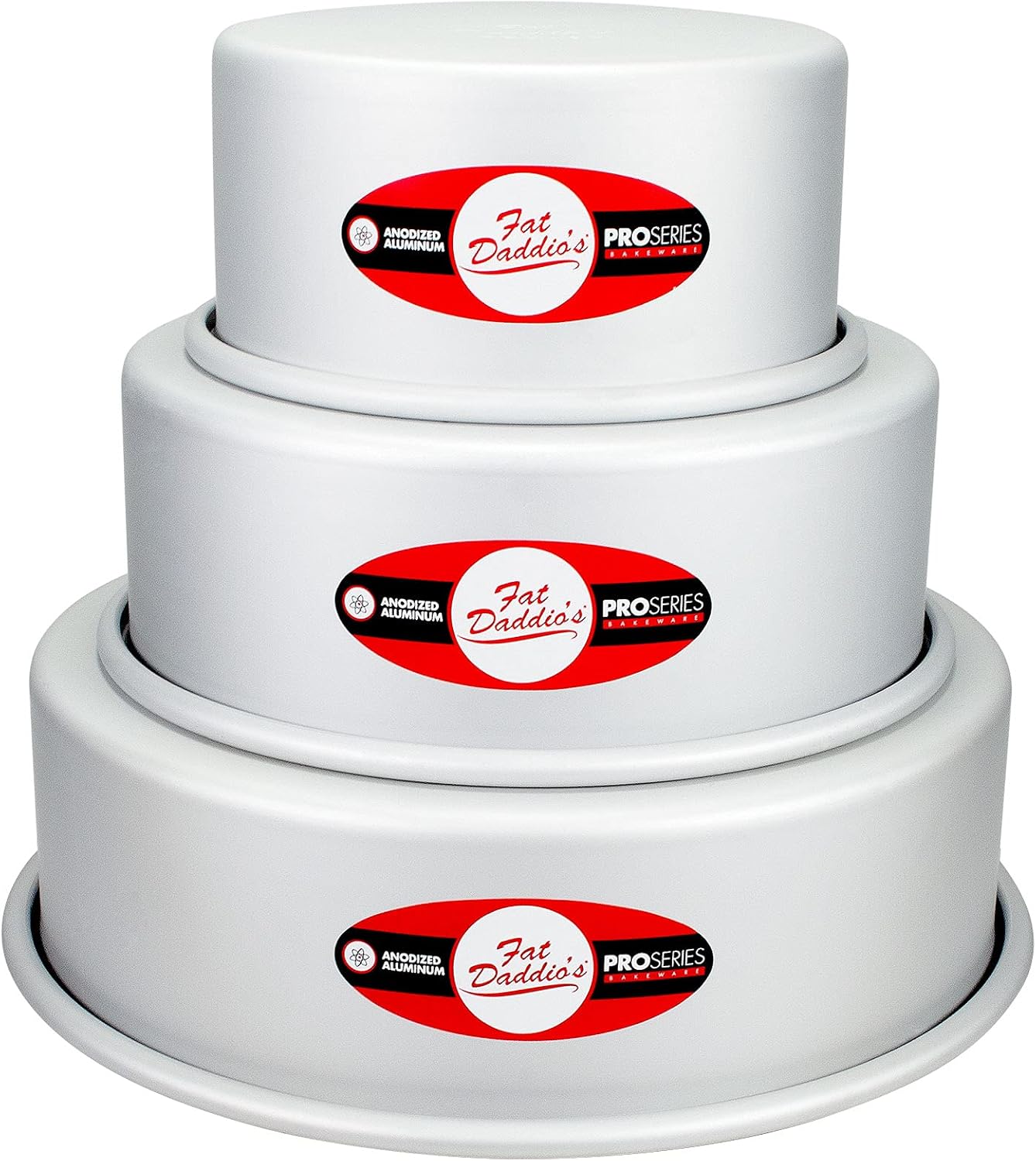 Fat Daddio's Anodized Aluminum Round Cake Pans, 2 Piece Set, 8 x 2 Inch