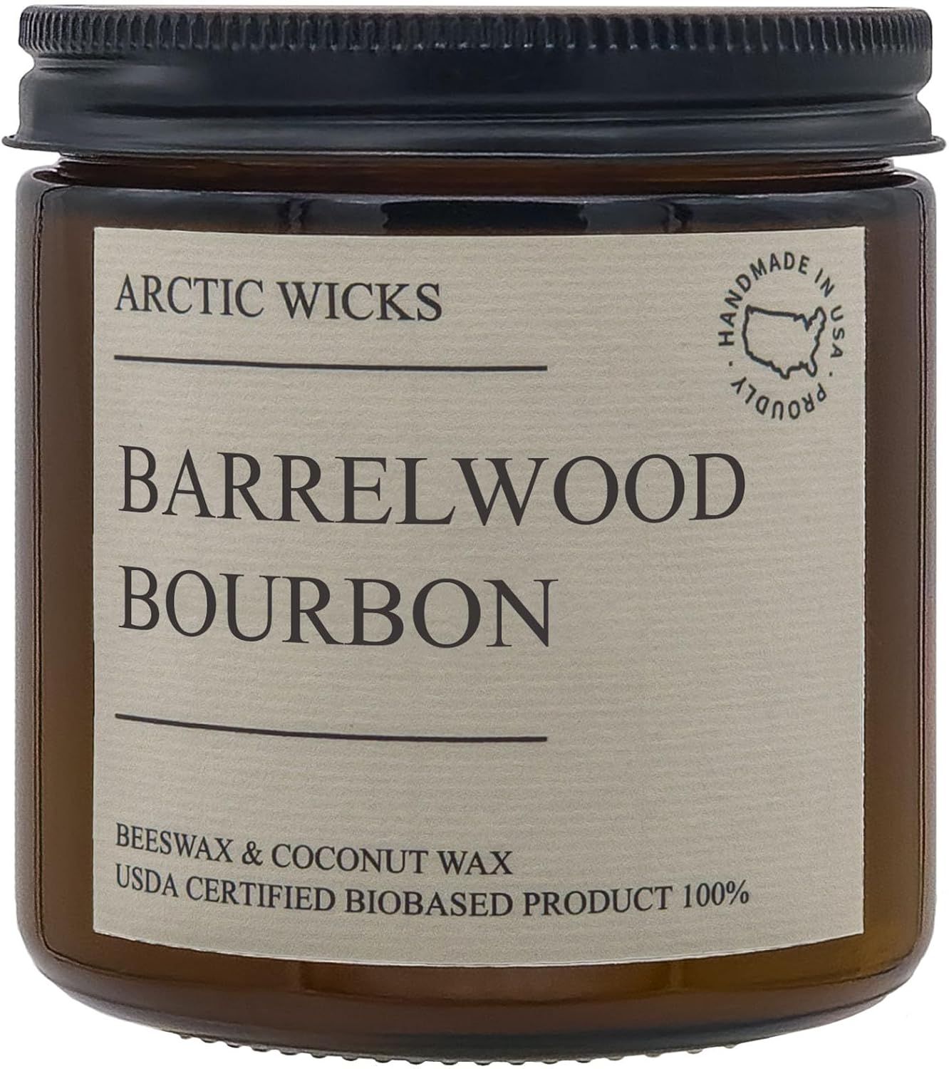 Peppermint & Eucalyptus Candle | Arctic Wicks Non Toxic Coconut Beeswax Candles | Natural Coconut Beeswax 16oz Amber Jar | Spa Wellness Candles Wax Non-Toxic Clean Burn 100% USDA Certified Biobased