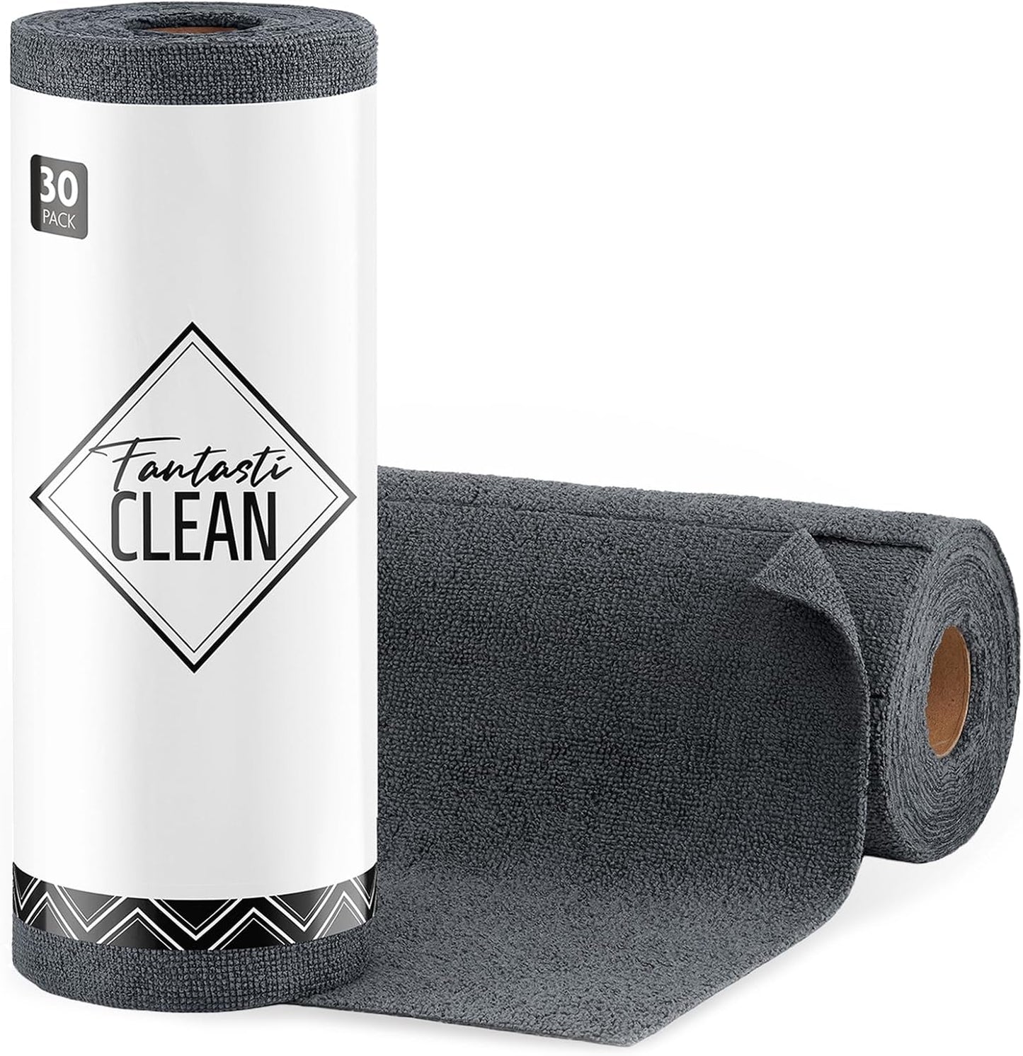 Fantasticlean Microfiber Cleaning Cloth Roll -75 Pack, Tear Away Microfiber Towels, 12" x 12", Reusable, Washable, Scratch Free, Ultra Absorbent Dishcloth for All-Around Cleaning Supplies (Pink)