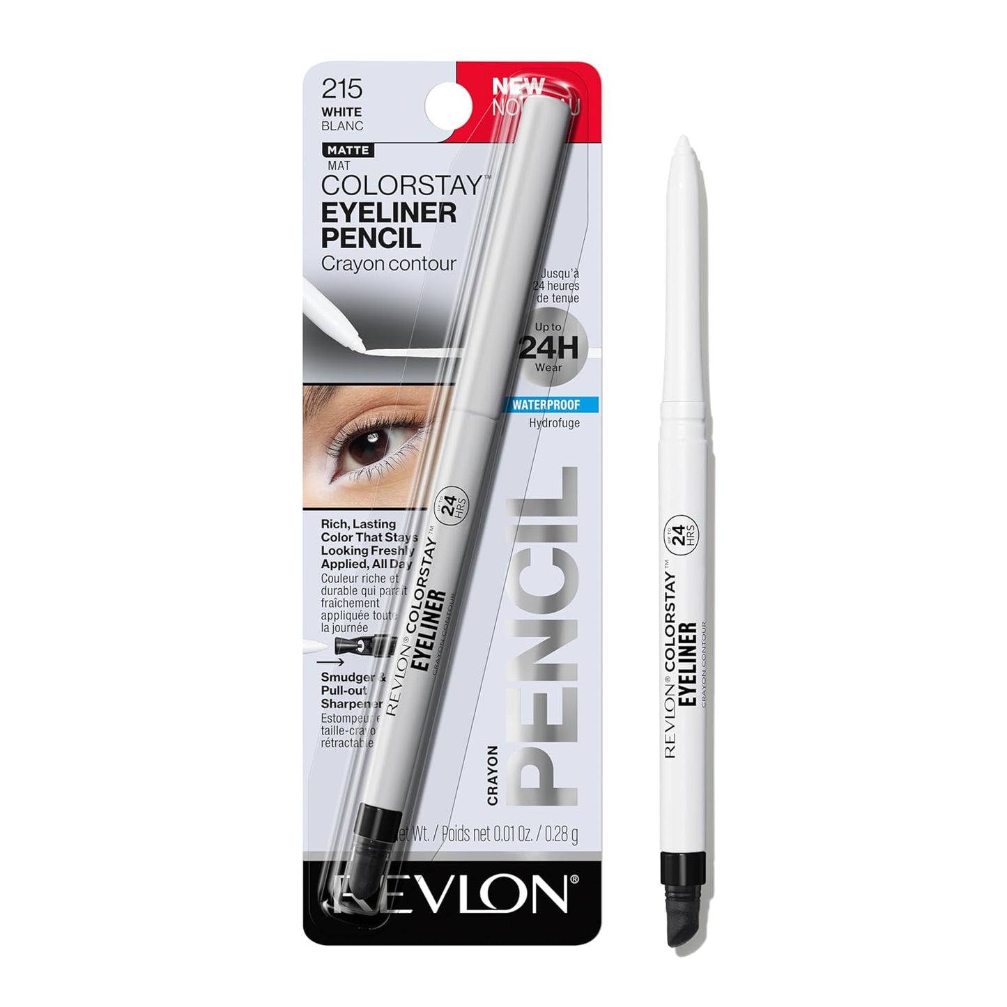 Revlon ColorStay Pencil Waterproof Eyeliner, Smudge-Proof, Eye Makeup with Built-In Sharpener, 201 Black, 2 pack