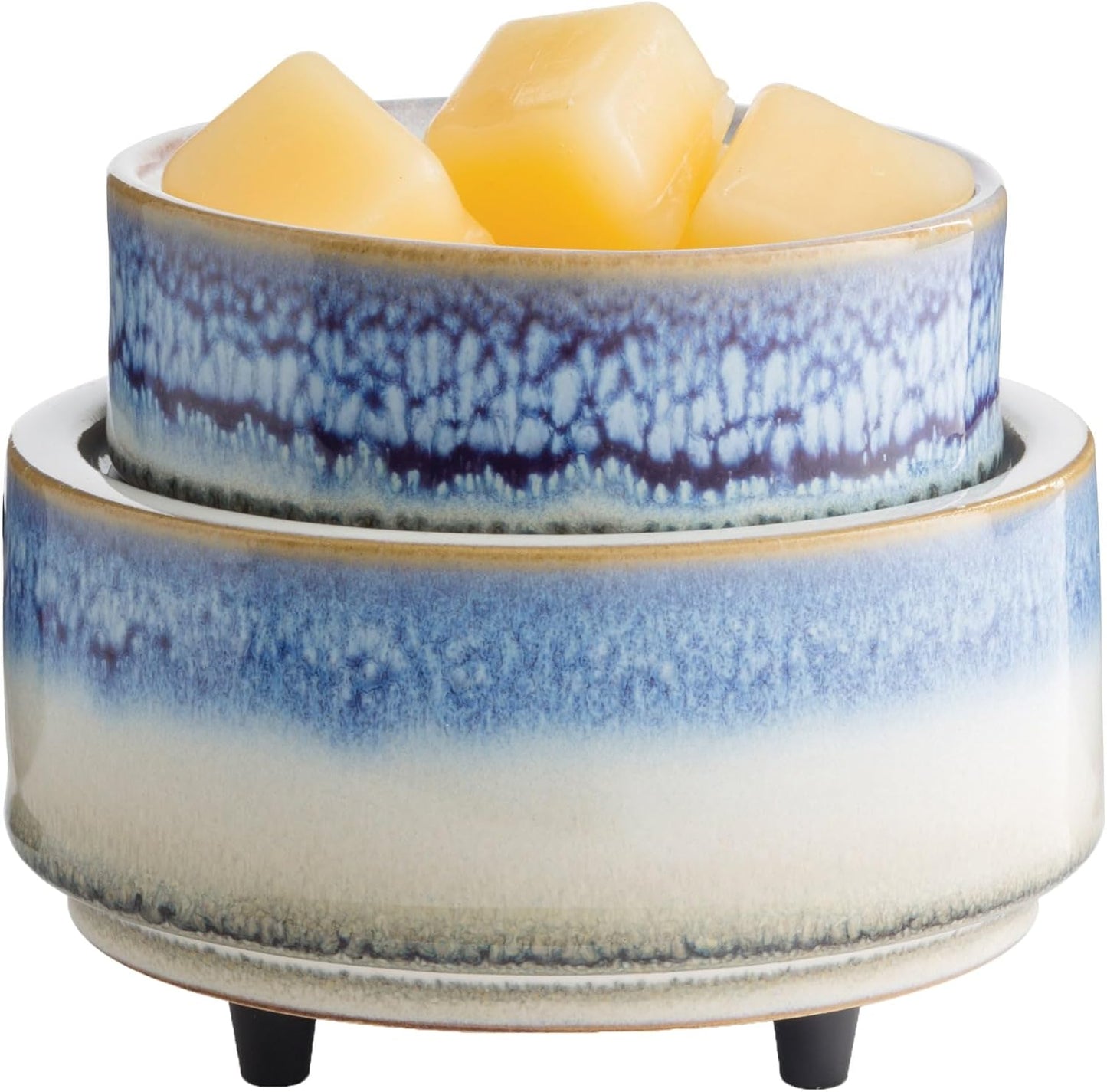 Candle Warmers ETC 2-in-1 Candle and Fragrance Warmer for Warming Scented Candles or Wax Melts and Tarts with to Freshen Room, Pewter Walnut