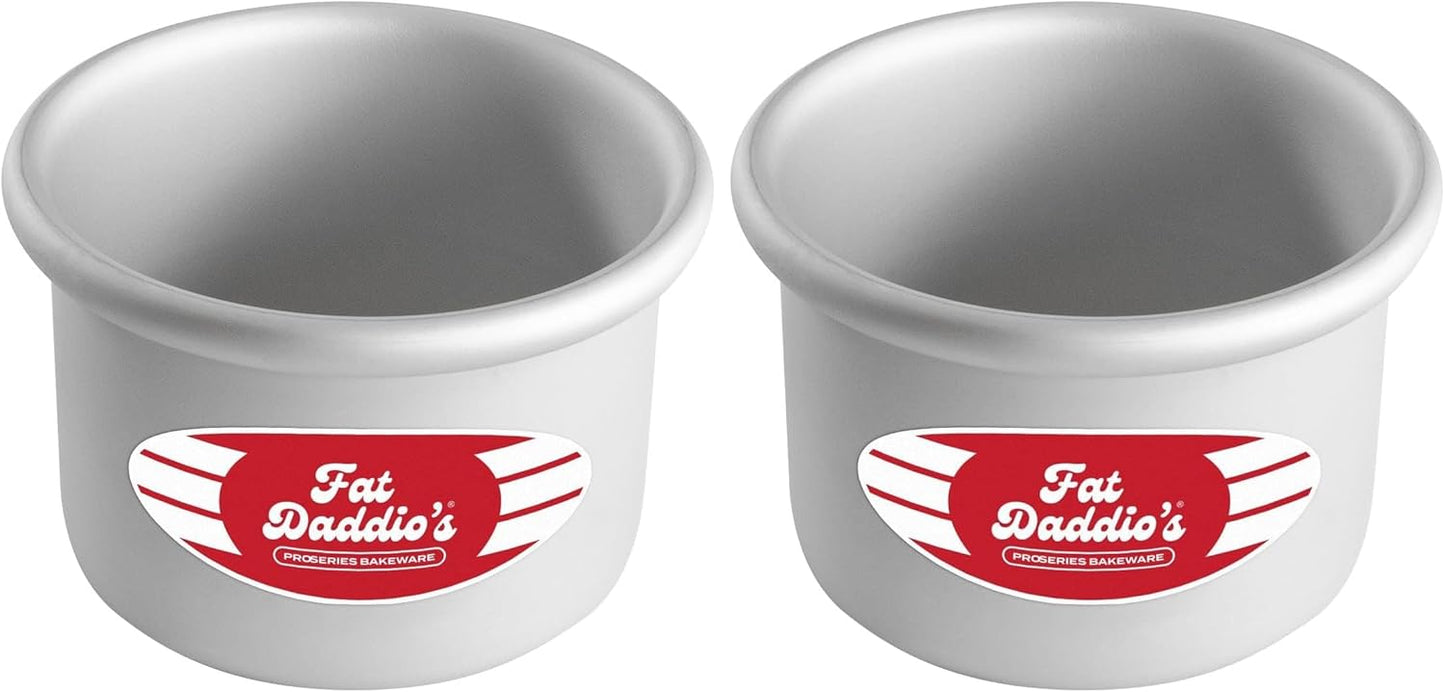 Fat Daddio's Anodized Aluminum Round Cake Pans, 2 Piece Set, 8 x 2 Inch