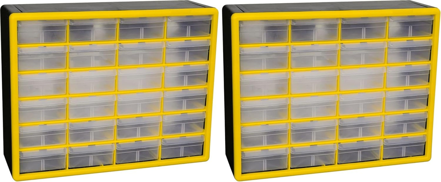 Akro-Mils 44-Drawer Plastic Drawer Storage Cabinet for Garage Organization, Bead Organizer, Building Bricks Storage, Teacher Toolbox, Makeup Organizer, 20" W x 6" D x 16" H, 10144 Black