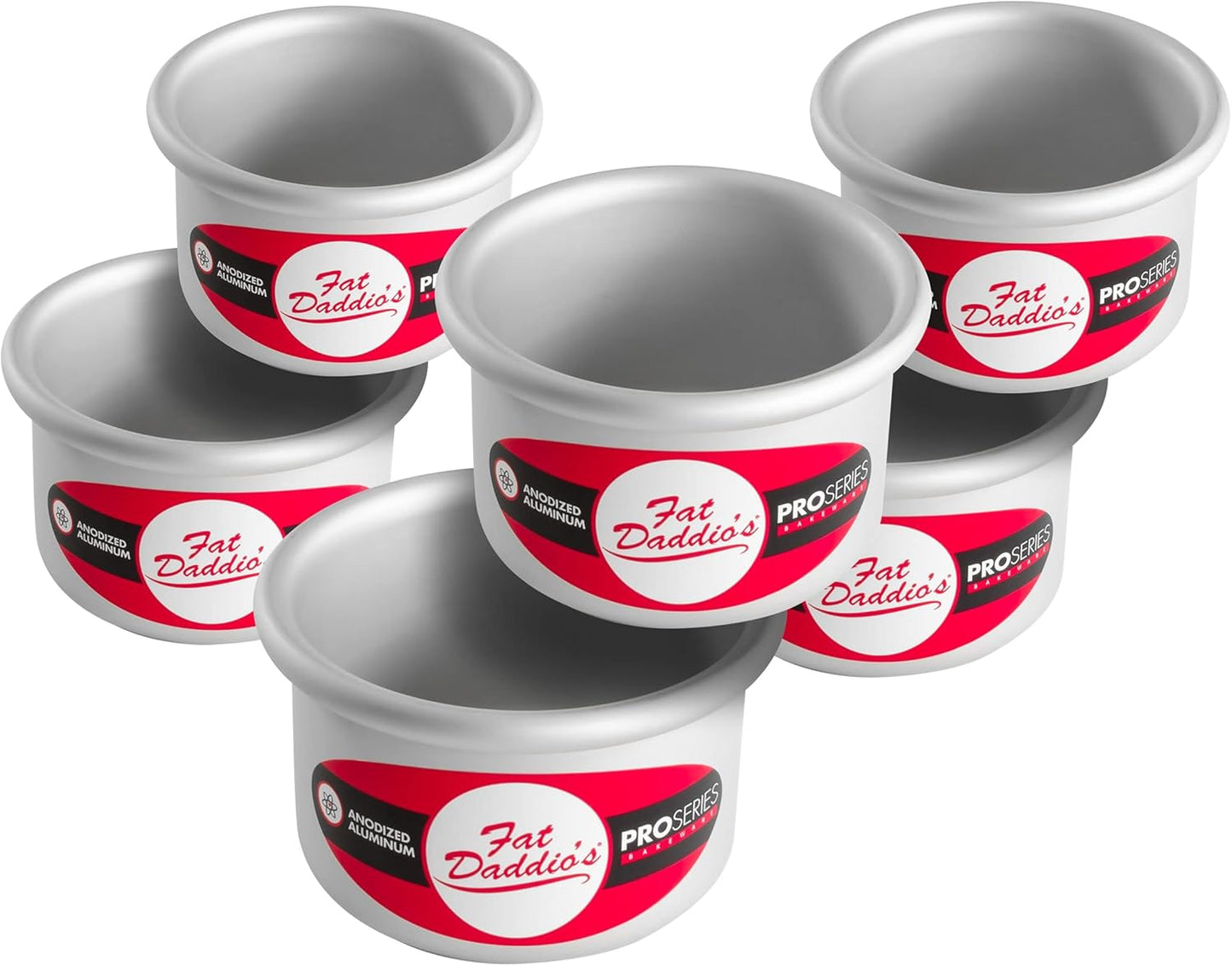 Fat Daddio's Anodized Aluminum Round Cake Pans, 2 Piece Set, 8 x 2 Inch